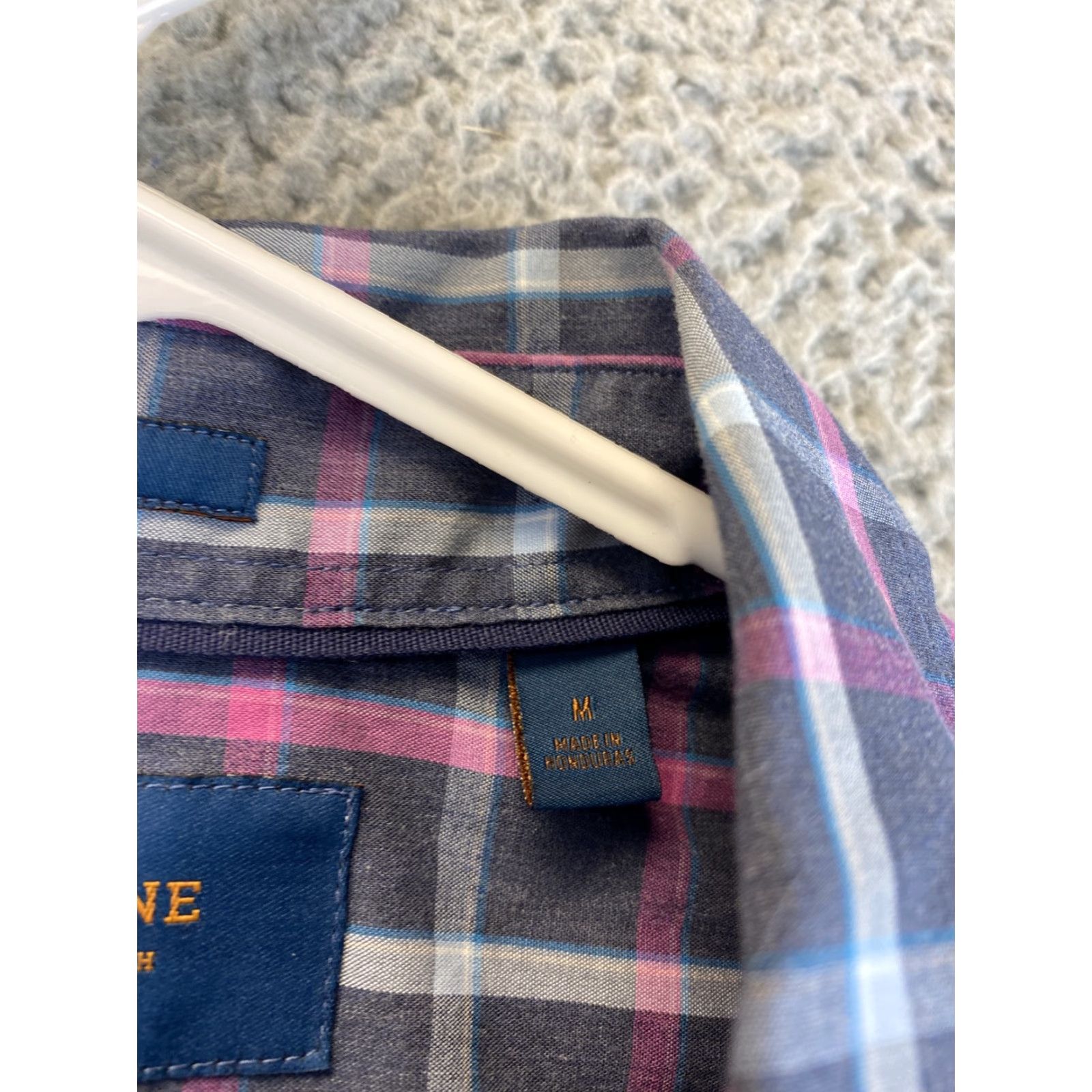 Pinko Fairlane Shirt Men Slim Long Sleeve Button-Up Size M Pink Check Adult Modern Fit Size US M / EU 48-50 / 2 - 6 Thumbnail