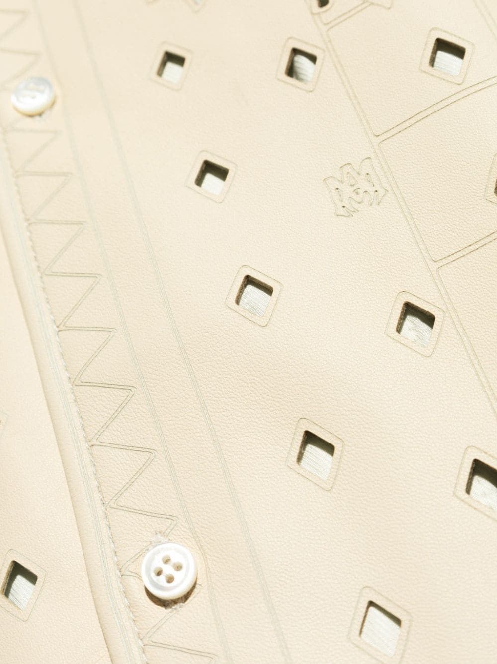 Amiri o1s1wg110525 Perforated Leather Shirt in Beige Size US L / EU 52-54 / 3 - 5 Thumbnail