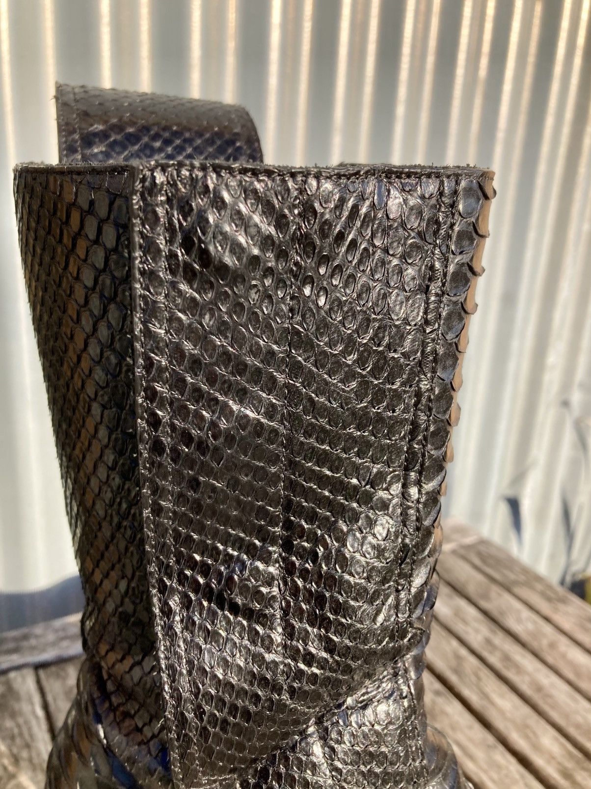 Rick Owens RICK OWENS Black Python Fogpocket Beveled Platform Size US 9 / EU 42 - 10 Thumbnail