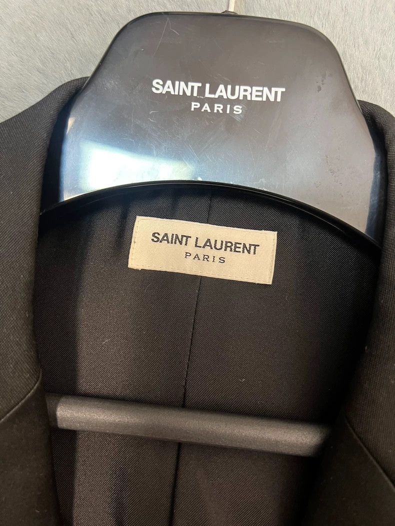 Saint Laurent Paris Saint Laurent Paris Saint Laurent Black Satin Smoking Jack Size US XXL / EU 58 / 5 - 3 Thumbnail