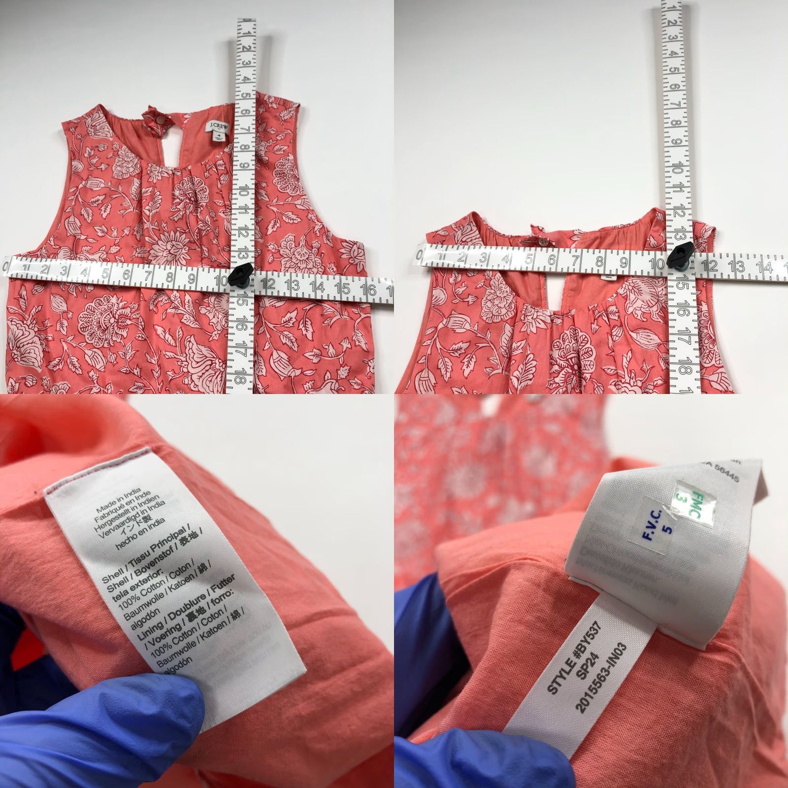 J.Crew J.Crew Factory 4 Fit and Flare Midi Dress Pink Floral Sleeveless Casual Party/Cocktail Womens Midi Dress Size S / US 4 / IT 40 - 9 Thumbnail