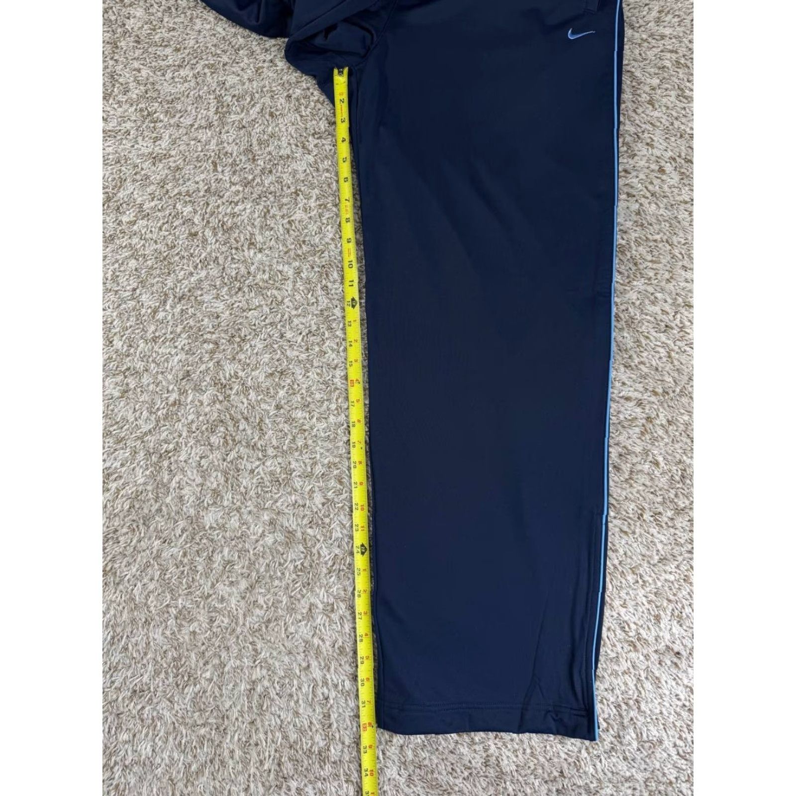 Nike VINTAGE Nike Track Pants Side Stripe Ankle Zip Navy Blue Large Mens Regular Size Size US 33 - 5 Thumbnail