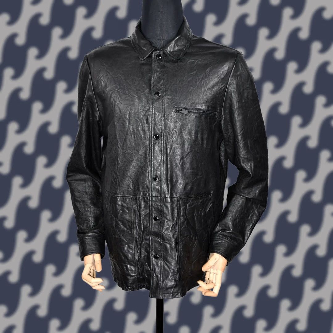 Zadig & Voltaire ZADIG & VOLTAIRE Blade Crinkle Leather Jacket L Women Black Snap Closure Casual Large Leather Jacket Size L / US 10 / IT 46 - 1 Thumbnail