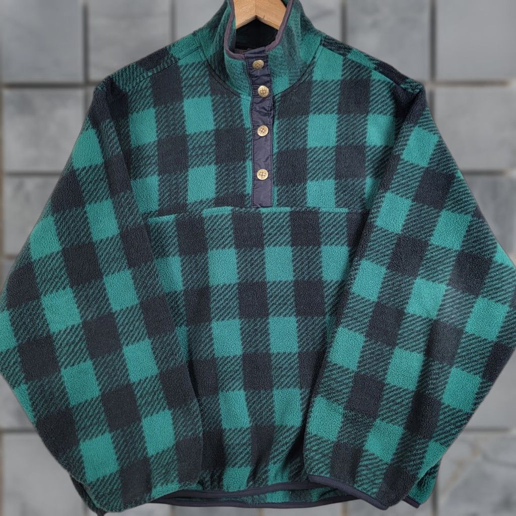 Architect VINTAGE Architect Sweatshirt Shirt Large Mens Green Black Checkered 90s Wool Rich 1/4 Zip Pockets Fleece Size US L / EU 52-54 / 3 - 1 Thumbnail