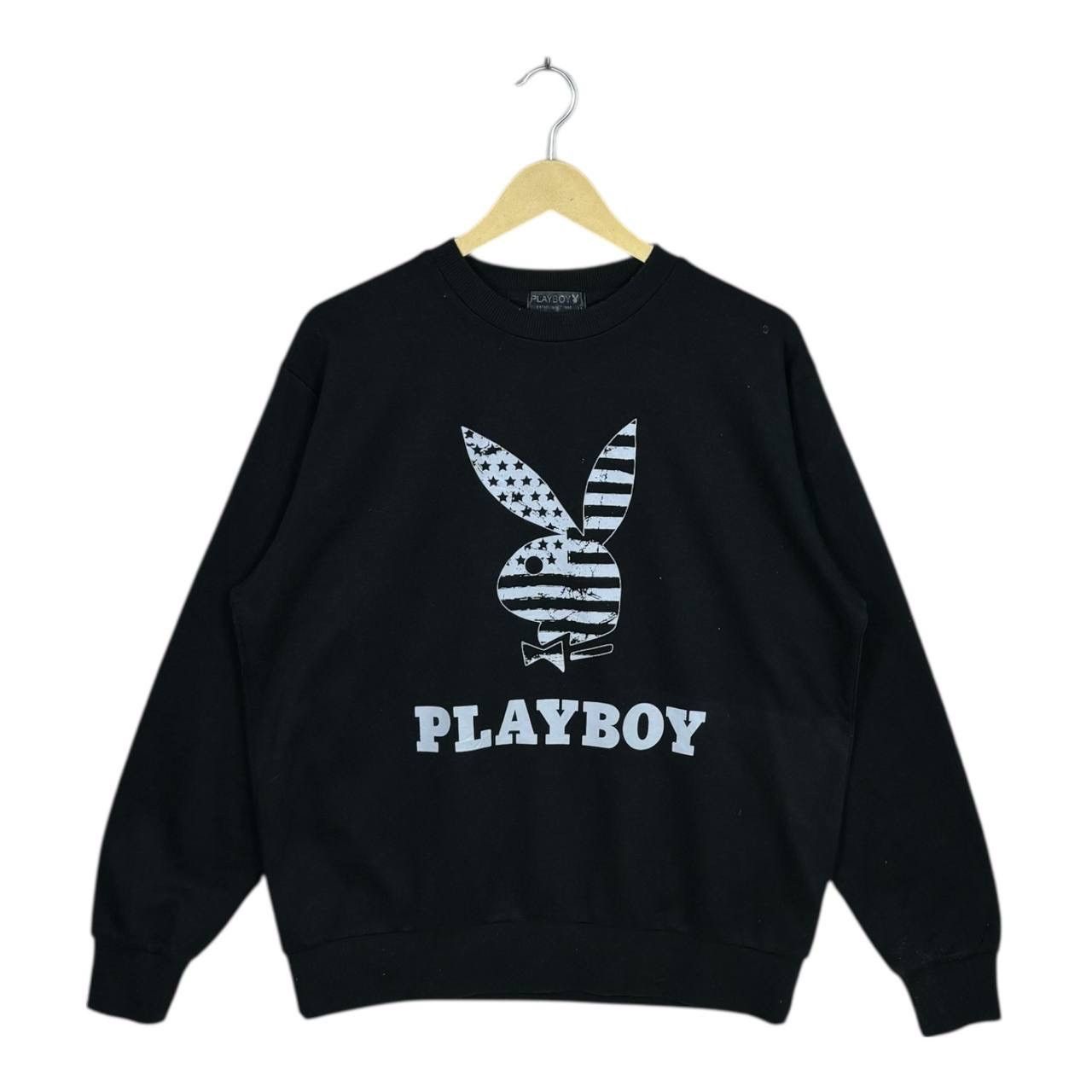 Playboy Vintage Playboy American Flag Bunny Sweatshirt 90s Black Size US L / EU 52-54 / 3 - 1 Thumbnail