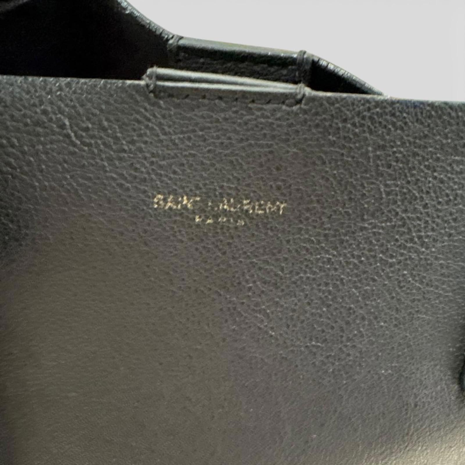 Saint Laurent Paris Saint Laurent - Black Leather Tote Bag Gold Hardware Size ONE SIZE - 3 Thumbnail