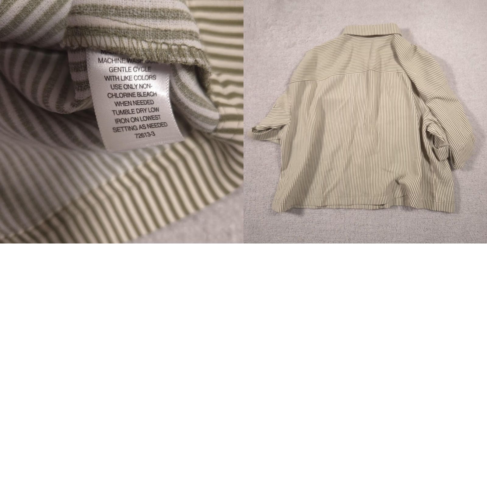 Worthington Worthington Shirt Womens XXL Green Stripe Button Front Collared Short Sleeve Top Size XXL / US 16-18 / IT 52-54 - 8 Thumbnail