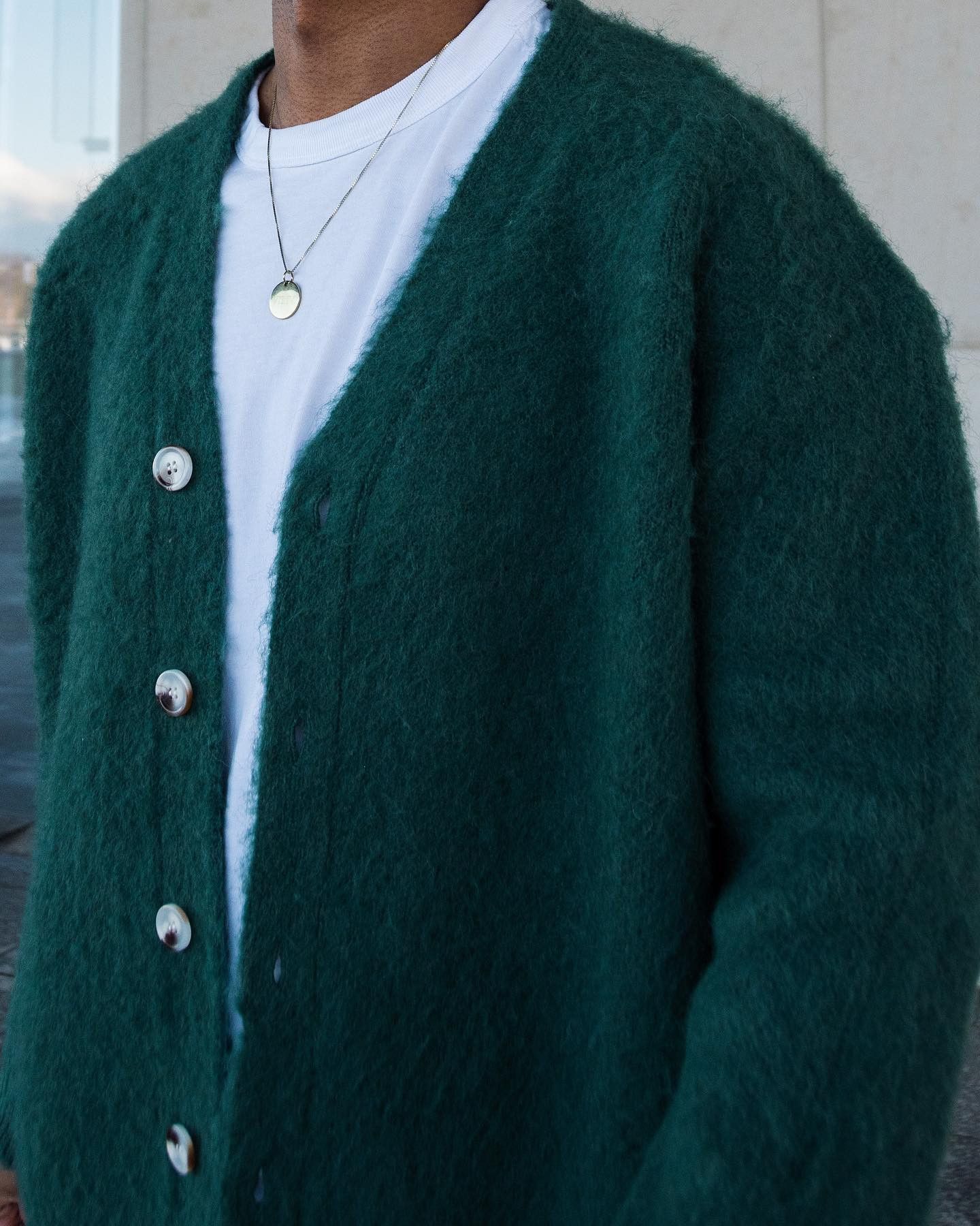Vintage Shag Cardigan Knit Green Size US XS / EU 42 / 0 - 2 Thumbnail