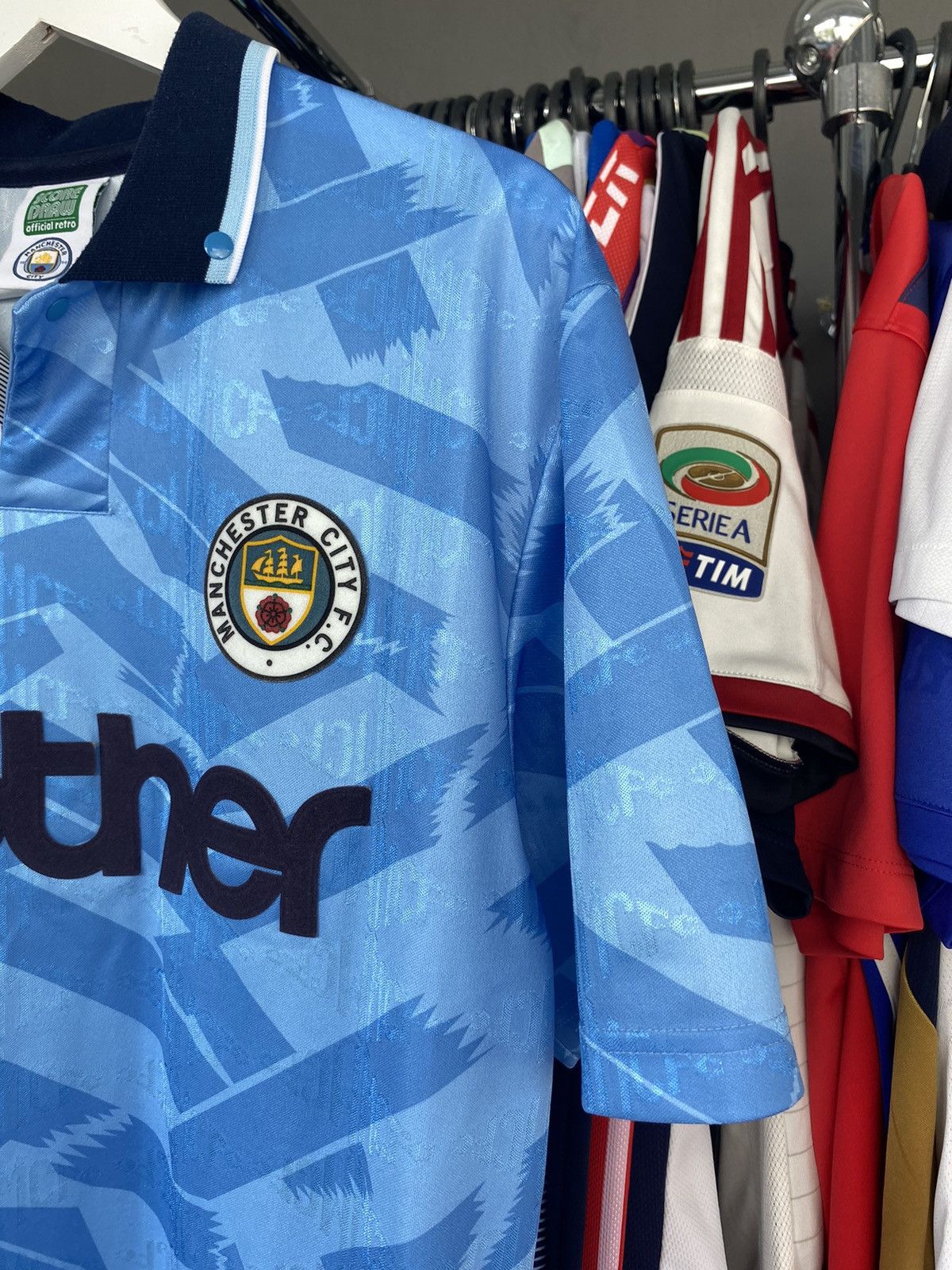 Other 1992/93 SCORE DRAW MANCHESTER CITY SOCCER JERSEY FOOTBALL Size US M / EU 48-50 / 2 - 7 Thumbnail