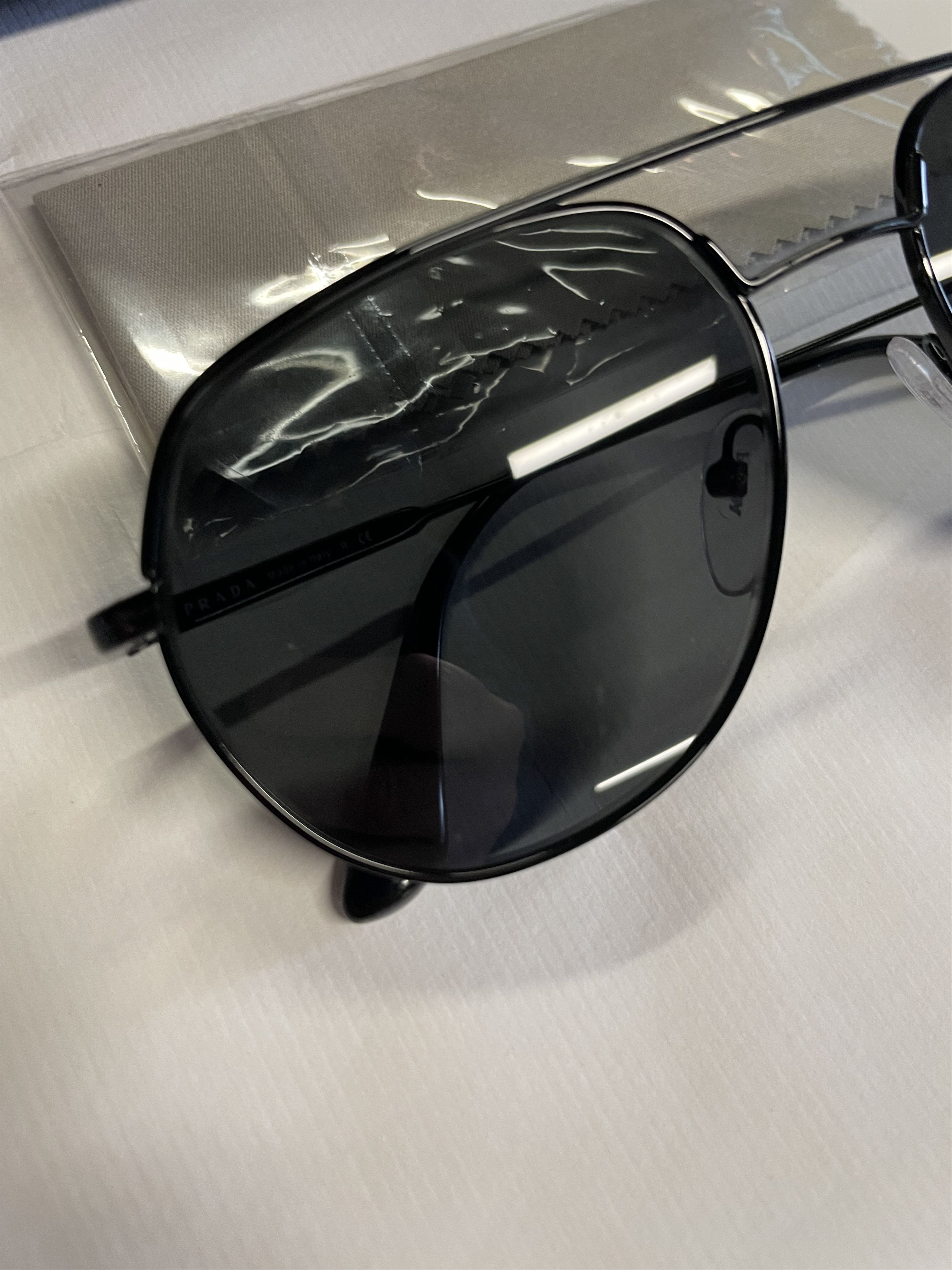 Prada Prada SPR 55U 1AB-5S0 Black/Dark Gray Lens Sunglasses Size ONE SIZE - 4 Thumbnail
