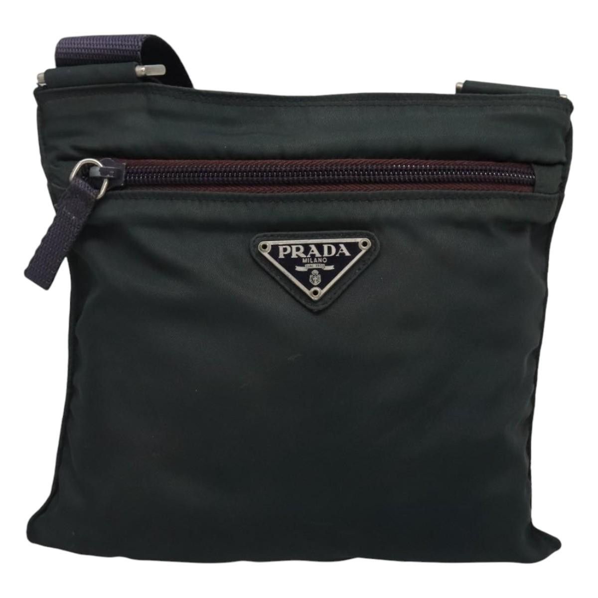 Prada Tessuto Green Synthetic Clutch Bag (Pre-Owned) Size ONE SIZE - 1 Thumbnail