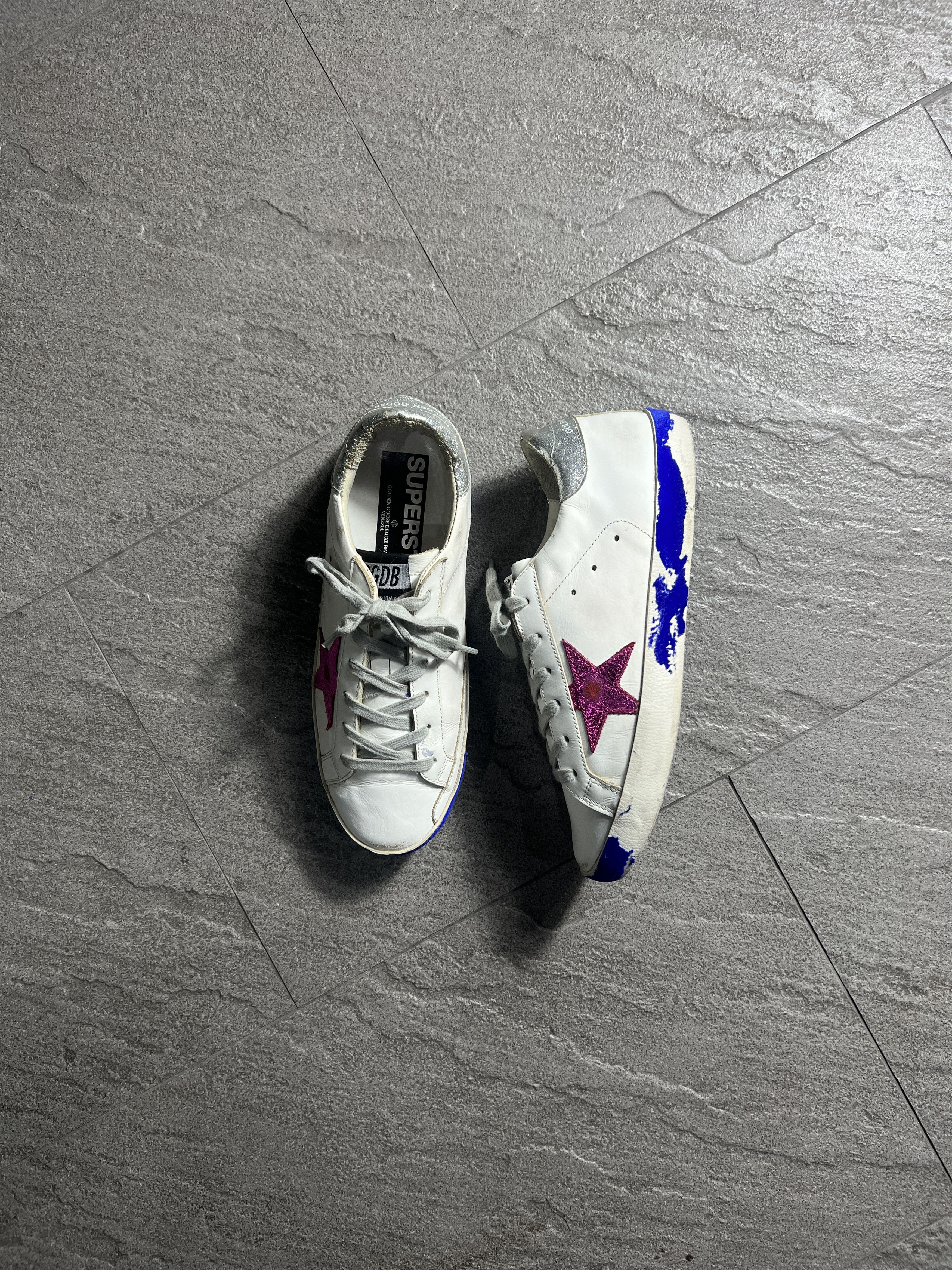Golden Goose Golden Goose Superstar White Pink Star EU39 Distressed Size US 9 / IT 39 - 1 Thumbnail