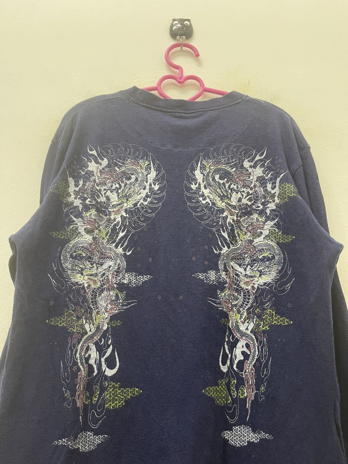 Karakuri Tamashii Rare Vintage SUKAJAN Japan Dragon Motive Tee Size US L / EU 52-54 / 3 - 7 Thumbnail