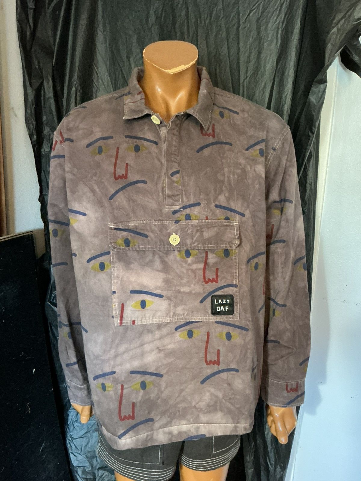 Lazy Oaf Urban Outfitters Lazy Oaf Artist Drawing Faces Smock Jacket Size US L / EU 52-54 / 3 - 10 Thumbnail