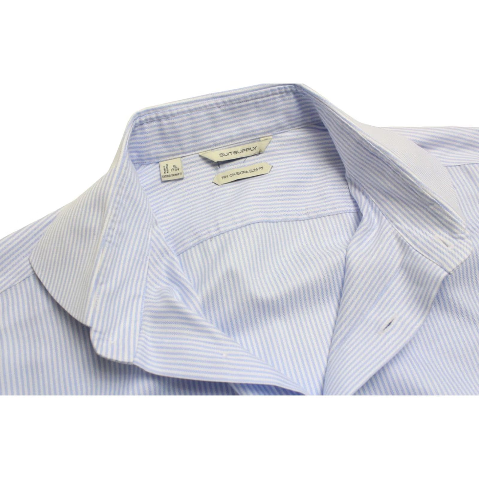 Suitsupply Suitsupply Try On Extra Slim Fit Formal Shirt 45 / 17 3/4 Pinstripe White Bush Mens Shirt Size 48R - 4 Thumbnail