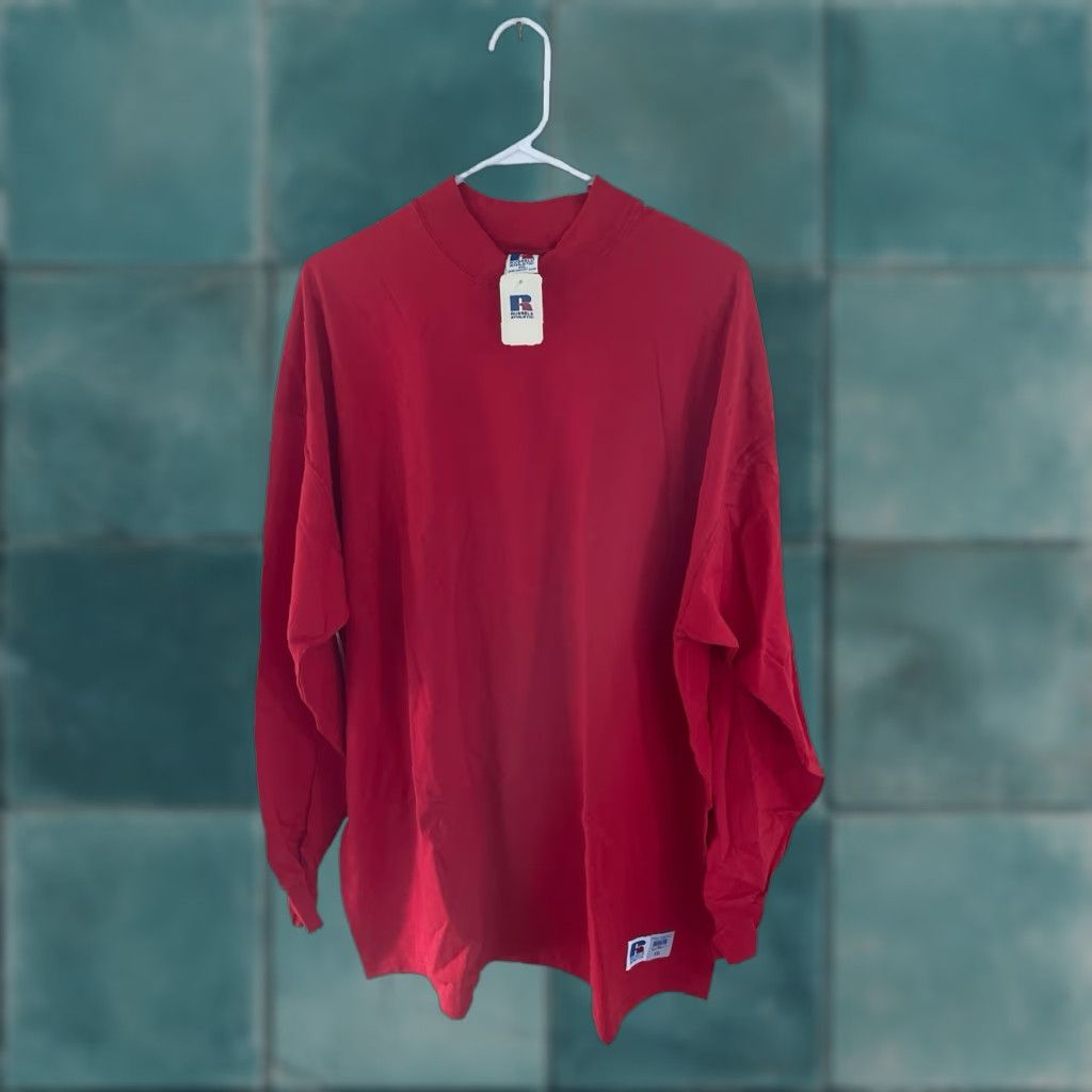Russell Athletic vintage Russell Athletic shirt Mens 2XL Mock Turtleneck High Cotton Red 90s NOS NWT Size US XXL / EU 58 / 5 - 1 Thumbnail