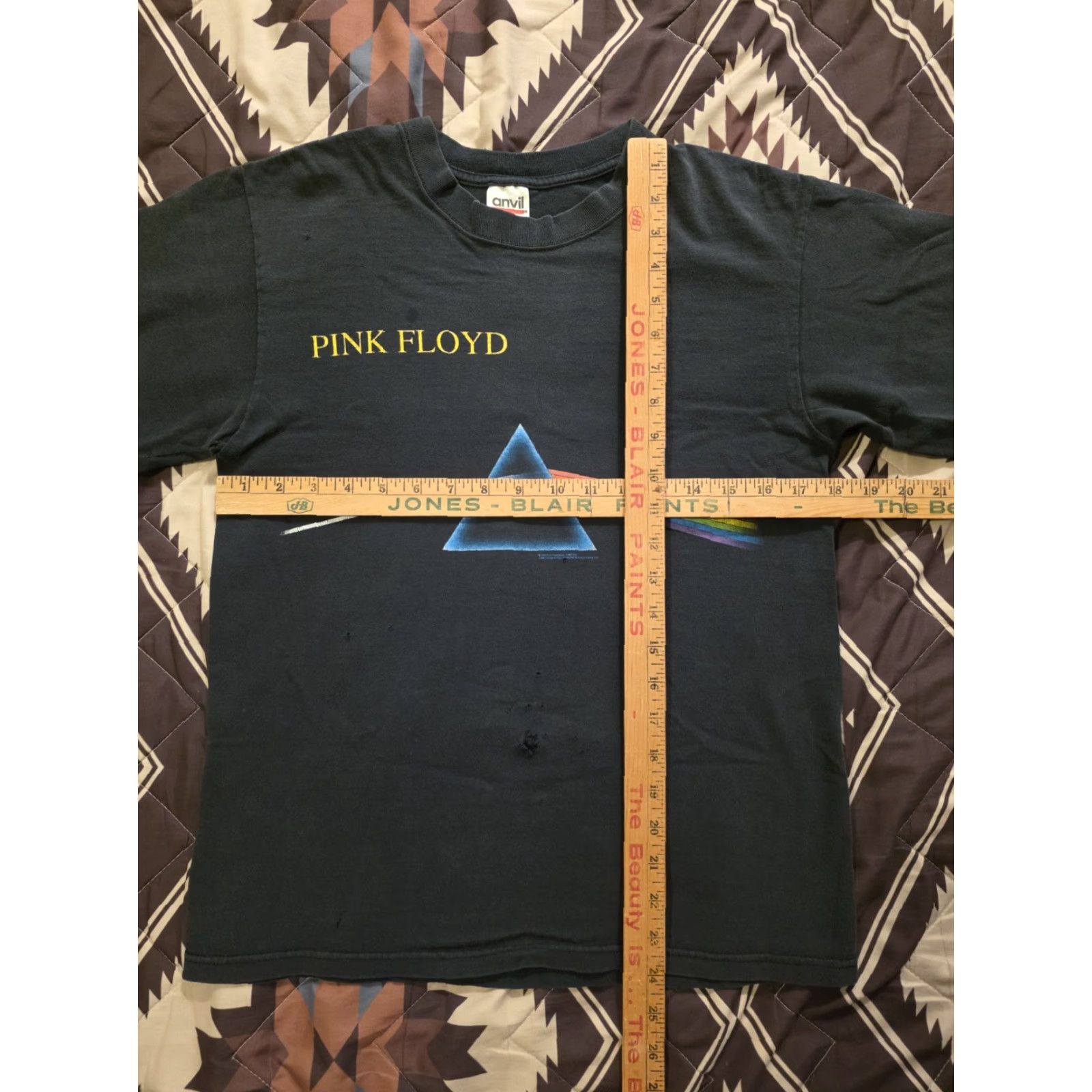 Anvil VINTAGE Pink Floyd Dark Side Of The Moon T Shirt Double-Sided Faded Distressed Small Size US S / EU 44-46 / 1 - 5 Thumbnail
