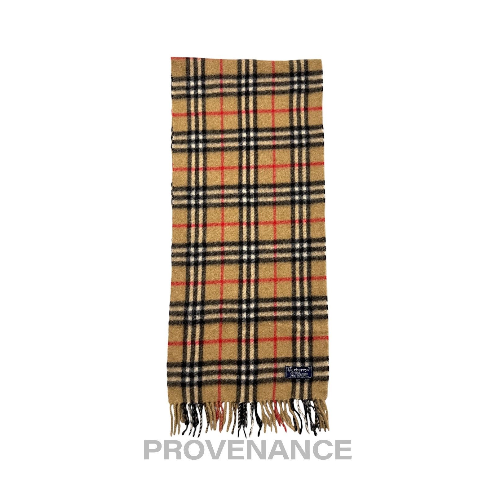 Burberry 🔴 Vintage Burberrys Scarf Nova Check 100% Cashmere Camel Size ONE SIZE - 5 Thumbnail
