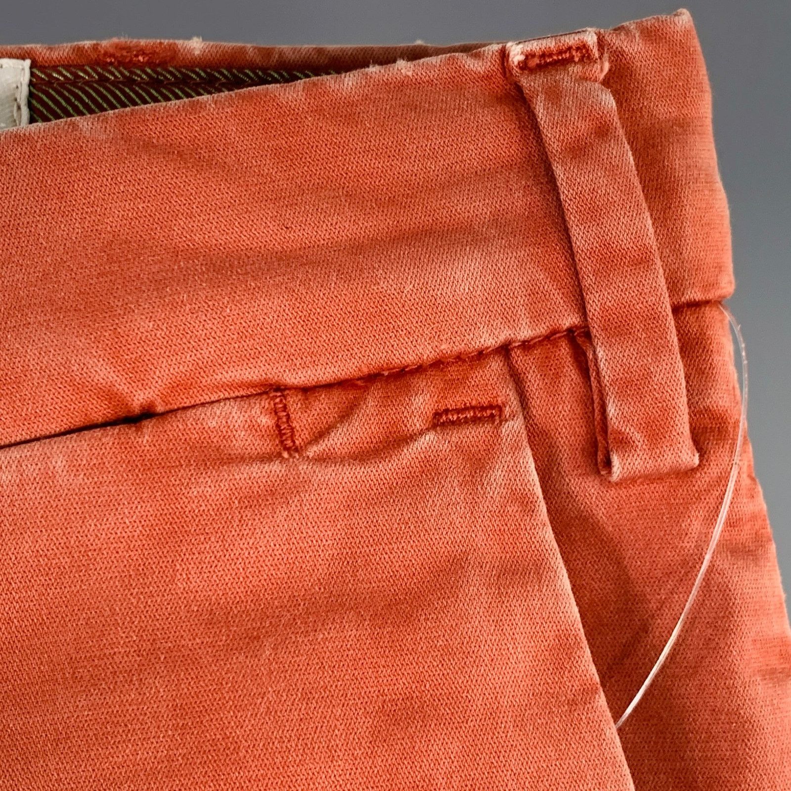 Boglioli Size 30 Orange Rust Cotton Blend Flat Front Casual Pants Size US 30 / EU 46 - 4 Thumbnail