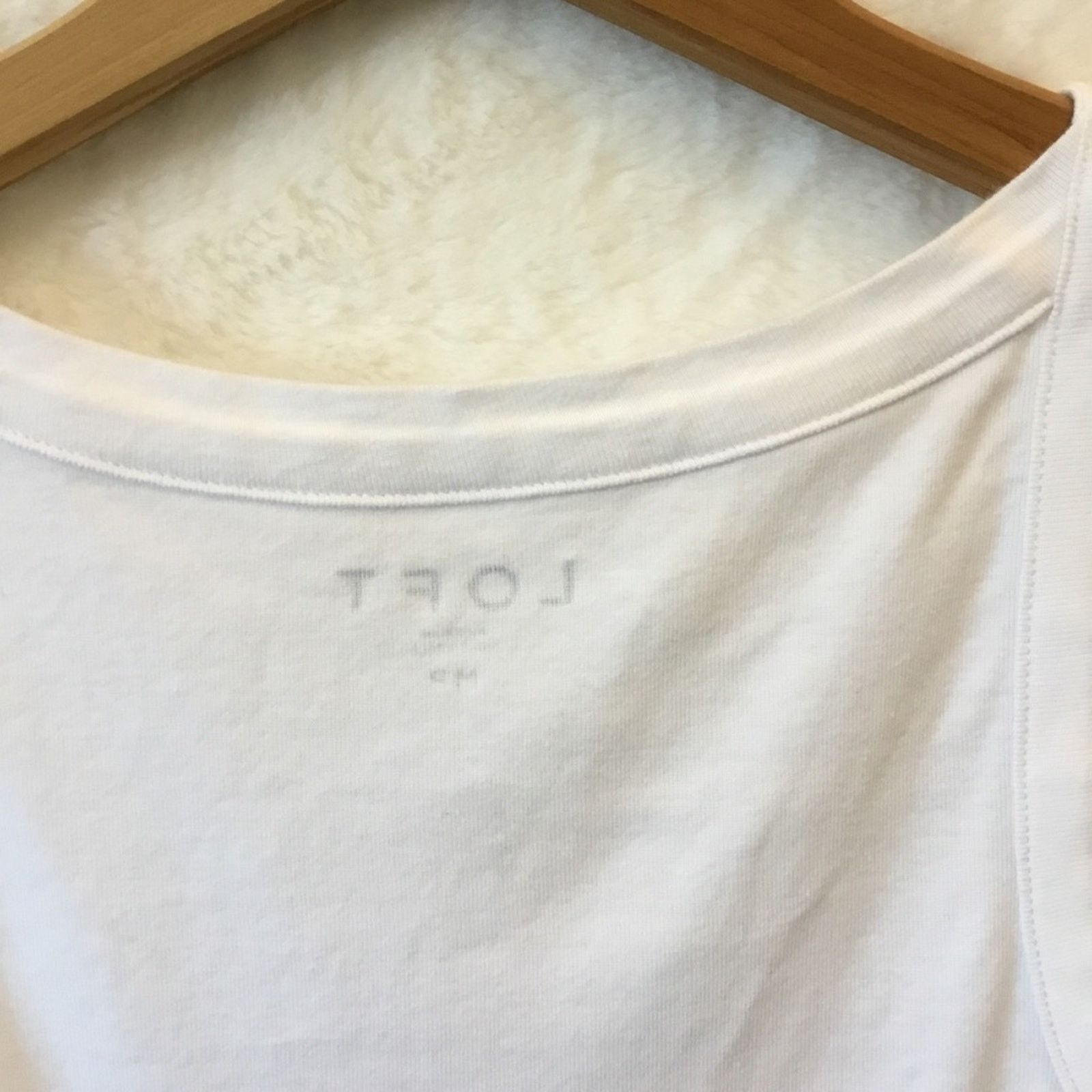 Loft Loft White Classic Rib Tank Top Size M / US 6-8 / IT 42-44 - 6 Thumbnail