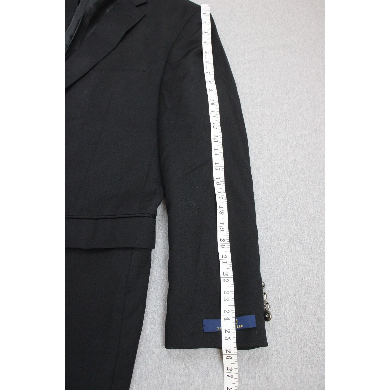 Lauren Ralph Lauren Lauren Ralph Lauren Blazer Mens 42L Black Wool Blend Size 42L - 7 Thumbnail