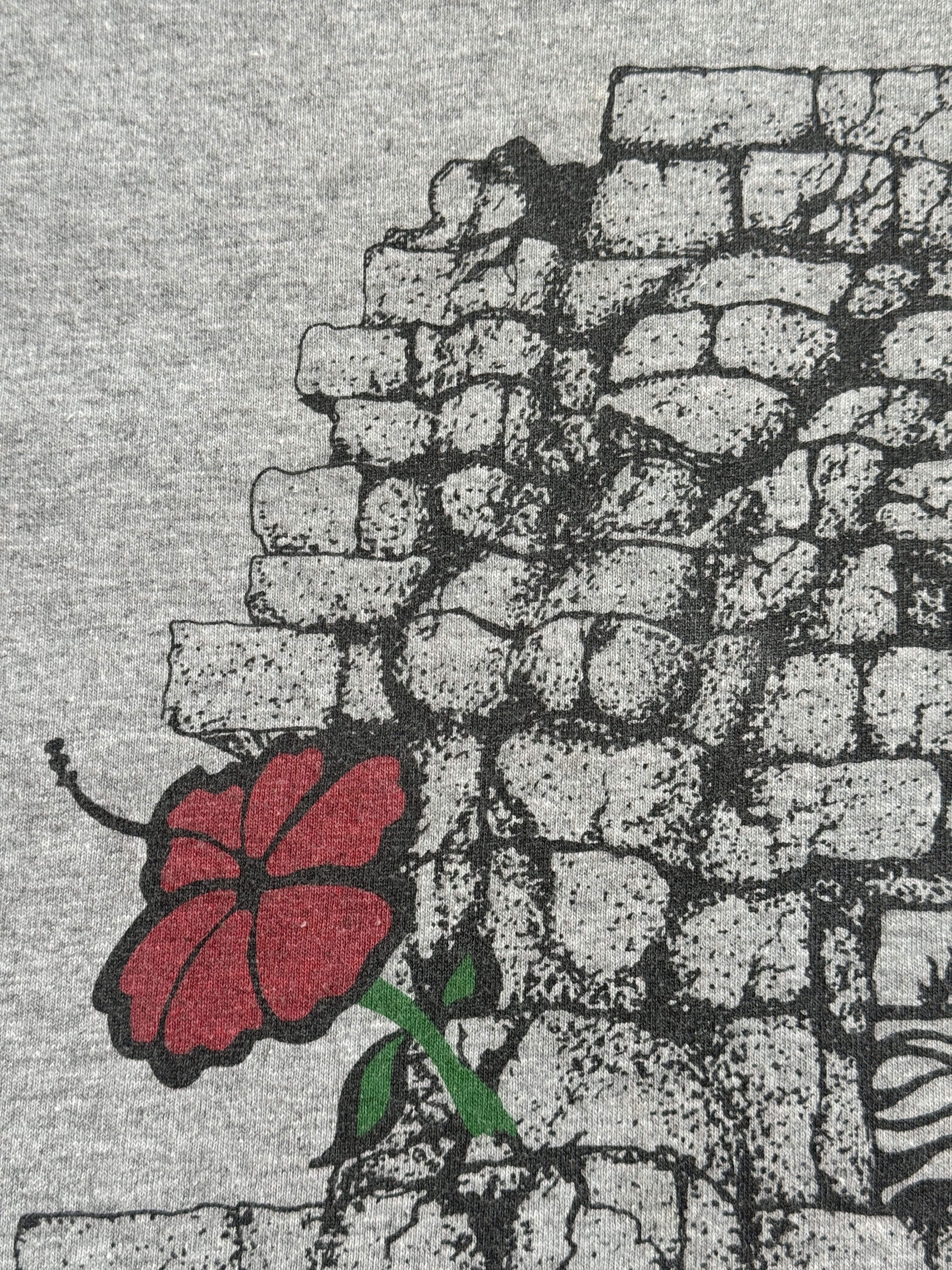 Other Vintage Y2K Art Tee - Women / Brick Wall / Flower Graphic Size US L / EU 52-54 / 3 - 5 Thumbnail