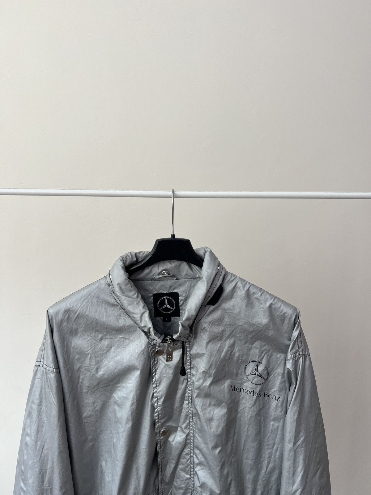 Mercedes-Benz Vintage Mercedes Benz Racing Windbreaker Silver Jacket Size US L / EU 52-54 / 3 - 3 Thumbnail