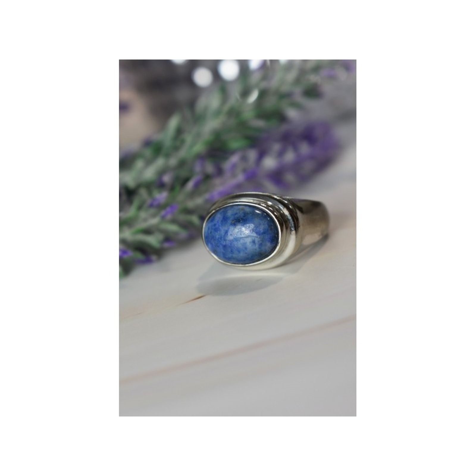 Jewelry VINTAGE 925 STERLING SILVER SODALITE RING SIZE 6.5 Size ONE SIZE - 2 Thumbnail