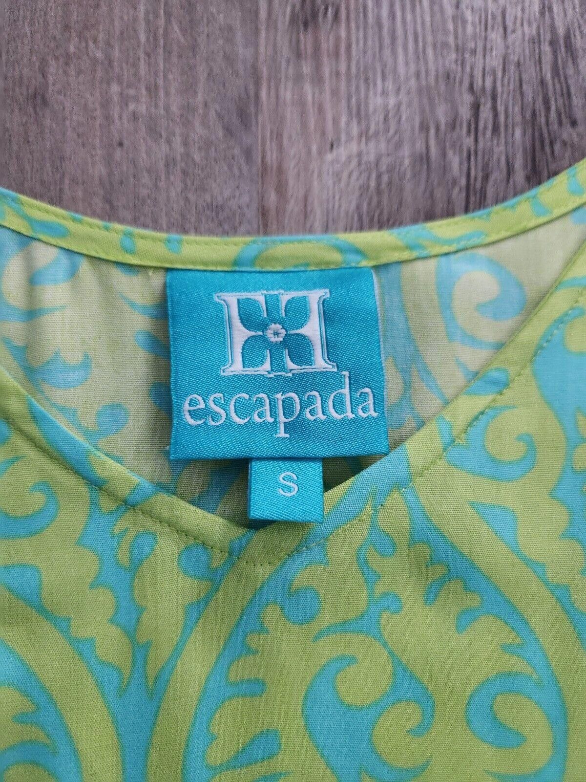 Designer Escapada Dress Small Green Blue 3/4 Sleeves Shift Summer Size S / US 4 / IT 40 - 4 Thumbnail