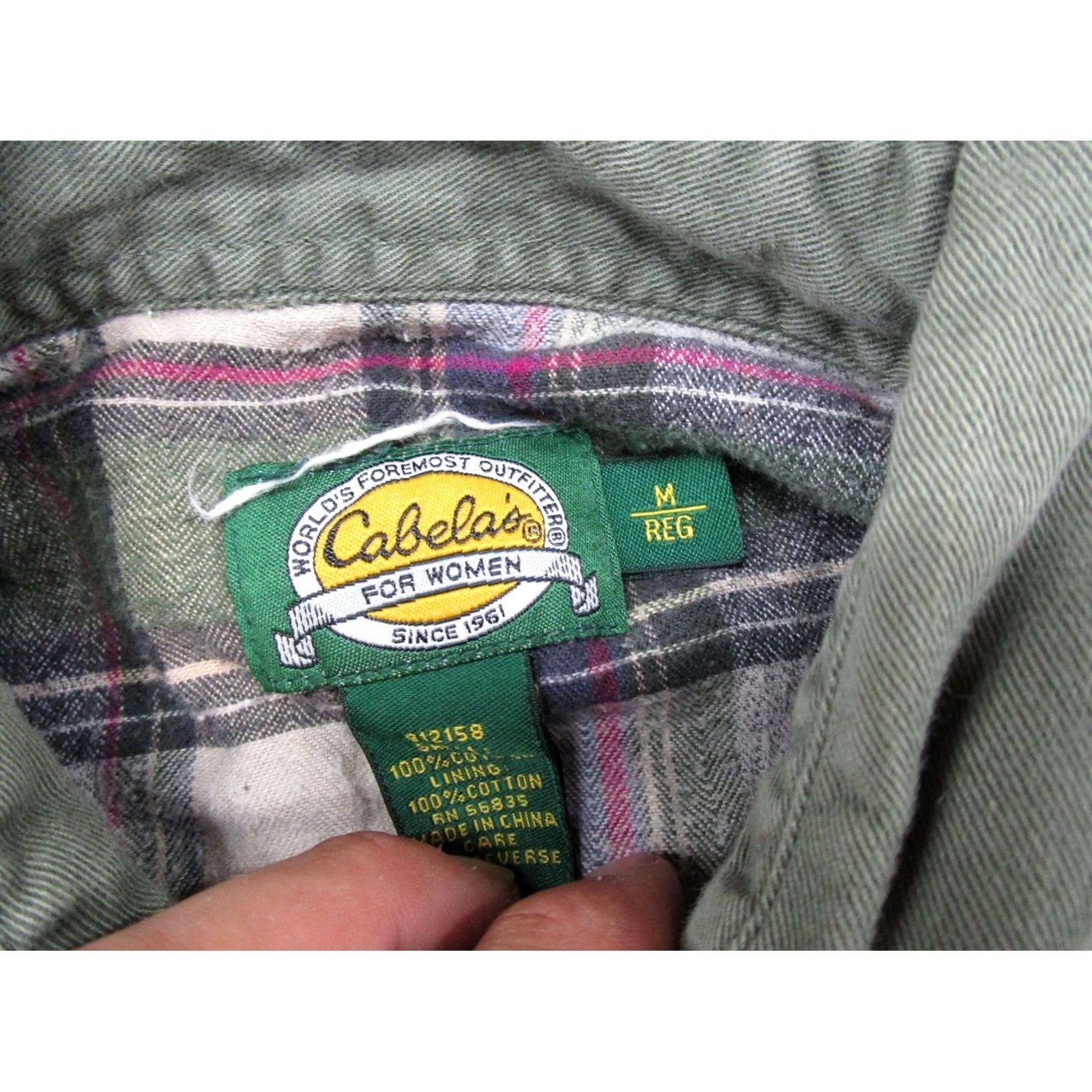 Vintage VTG Cabela's Plaid Lined Button-Up Shirt Jacket Shacket Women's M Green Casual Shirt Mens? Size M / US 6-8 / IT 42-44 - 2 Thumbnail