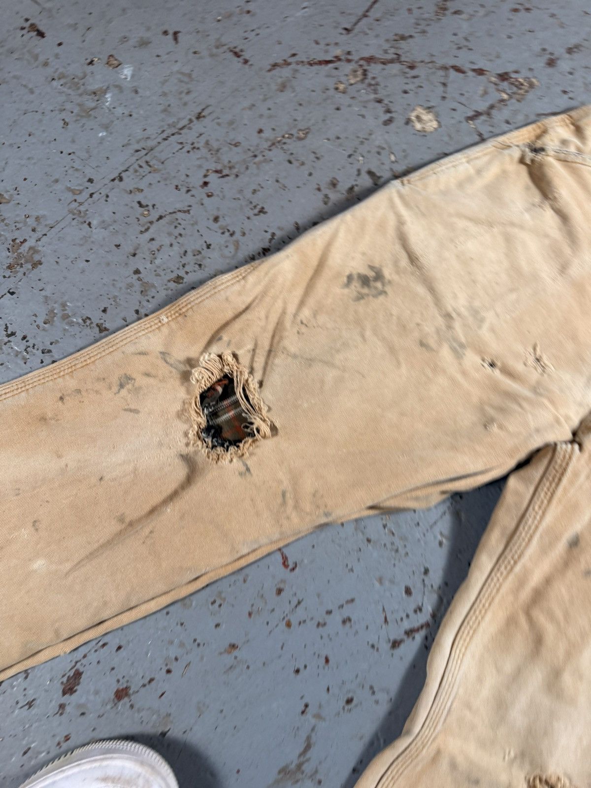 Carhartt Insane Distressed Carhartt Fleece Line Carpenter Pants Size US 30 / EU 46 - 4 Thumbnail