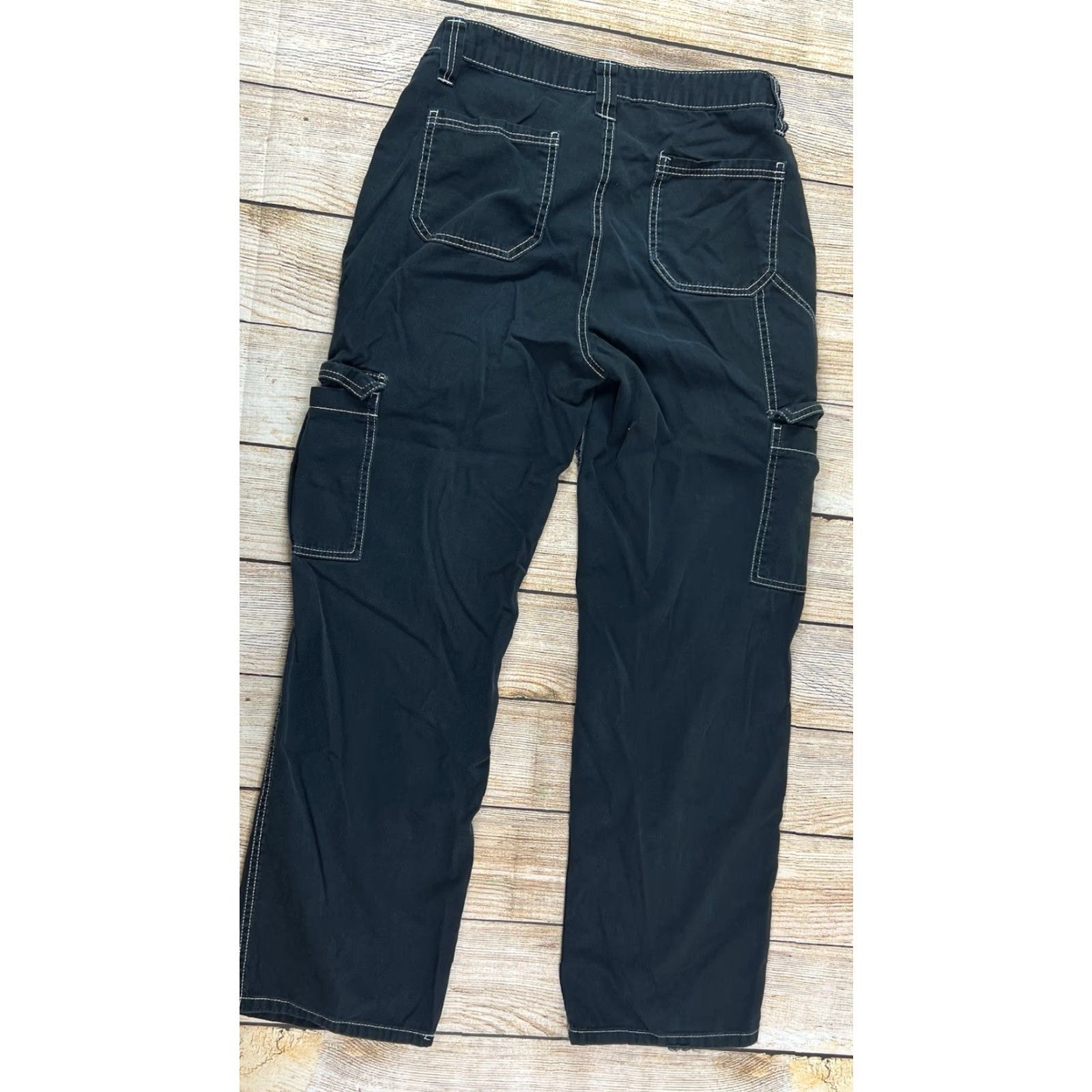 Hot Topic VINTAGE Hot Topic Jeans Women Wide-Leg Denim Black 30 in waist Size 5 Juniors Adult Women-? (Wait) Size 27" / US 4 / IT 40 - 2 Thumbnail