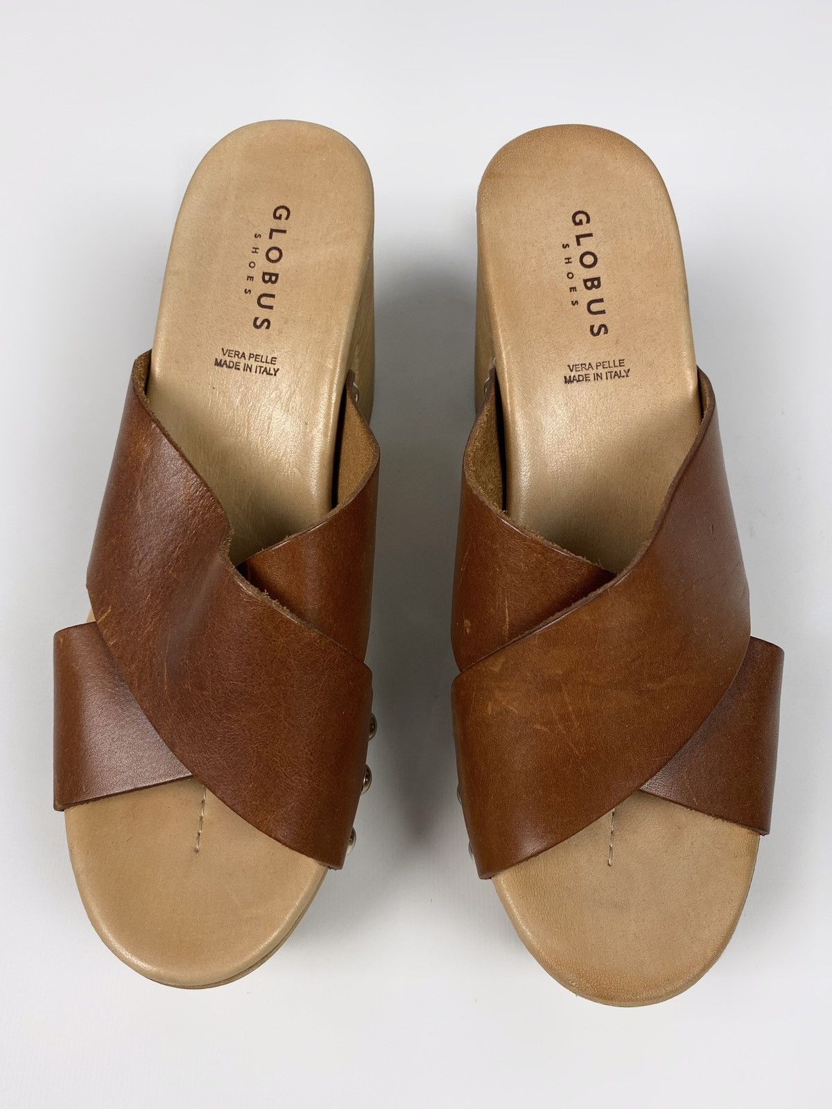 Vintage Y2K Vintage Globus Chunky Studded Wooden Platform Sandals Size US 10 / IT 40 - 4 Thumbnail