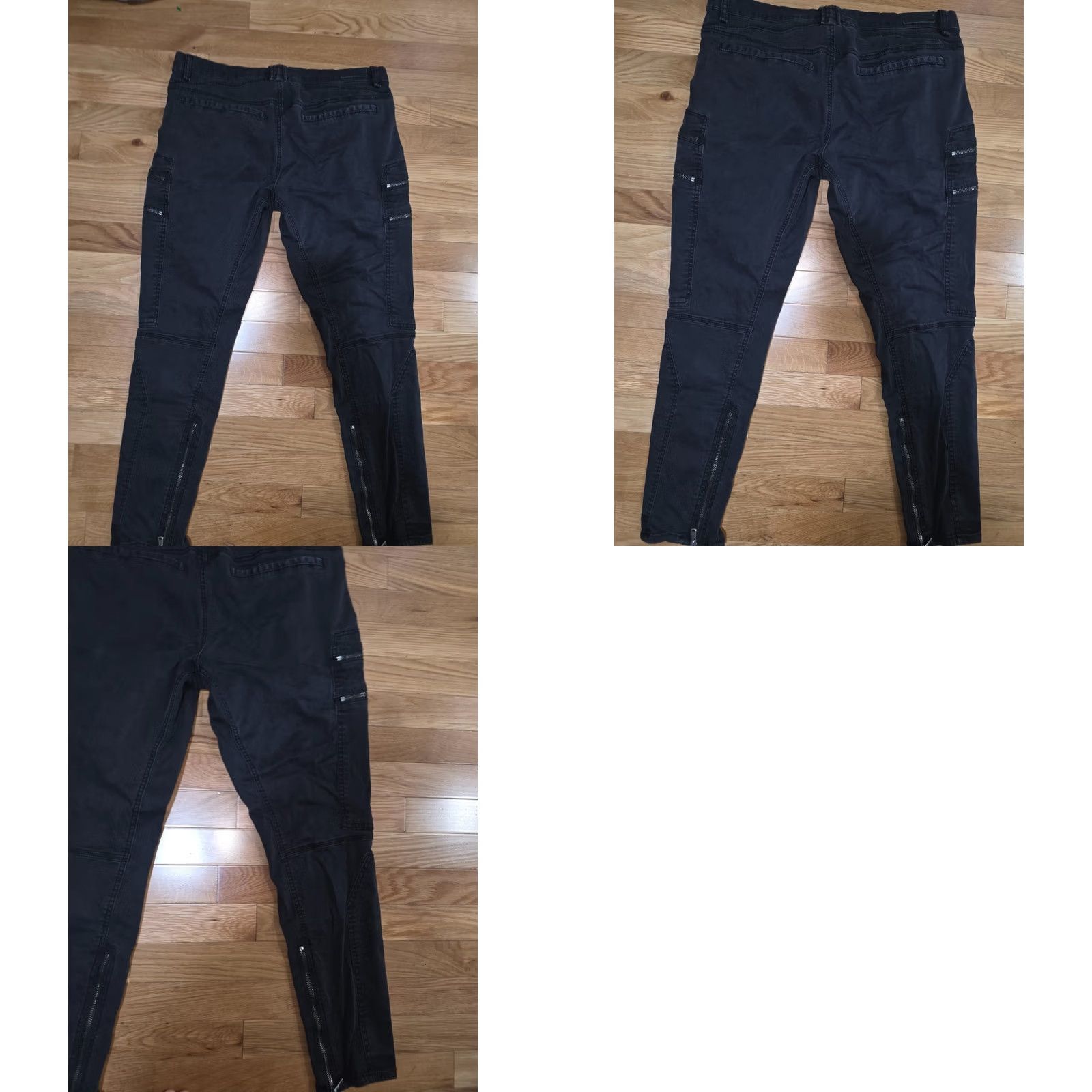 Vintage BLANKNYC Skinny Cargo Pants Women's 30 Black Denim Cotton Ankle Zip Pockets Size 30" / US 8 / IT 44 - 10 Thumbnail