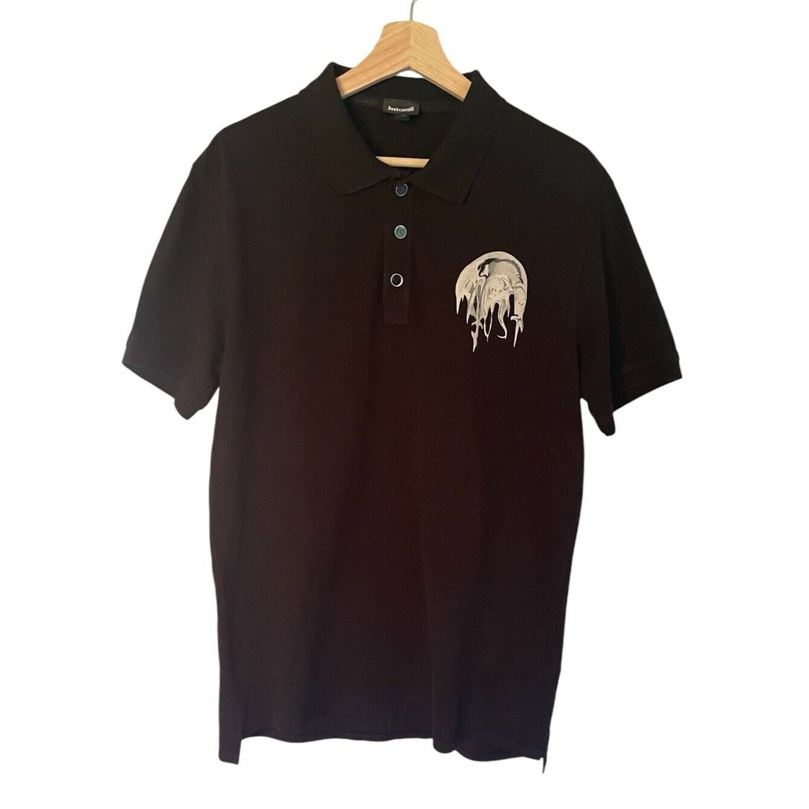 Just Cavalli Just Cavalli Men’s Polo Short Black Onyx Logo Size XL Size US XL / EU 56 / 4 - 1 Thumbnail