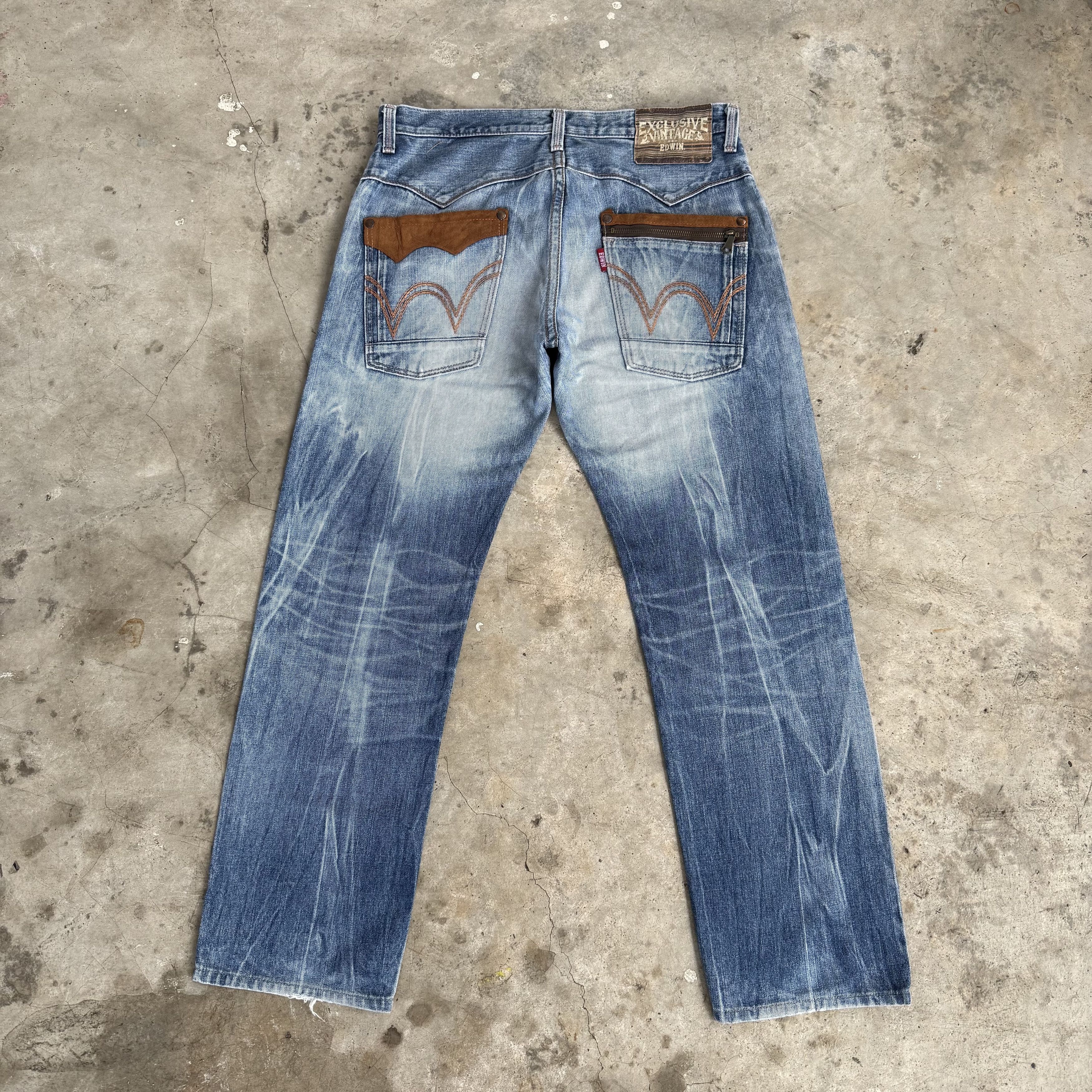 Edwin W36 Vintage Edwin Faded Mud wash Denim Jean Pants Size US 36 / EU 52 - 1 Thumbnail