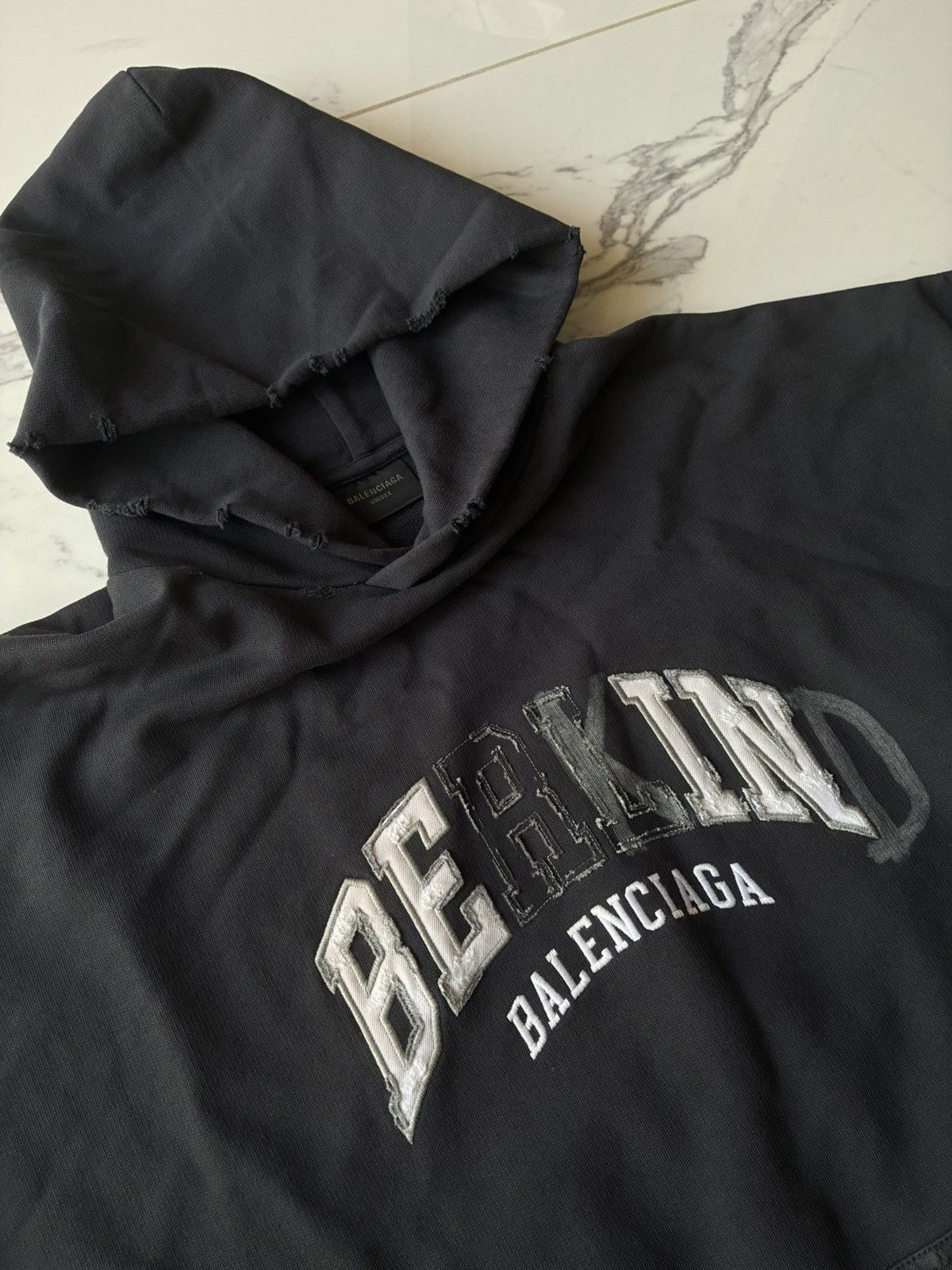 BALENCIAGA Be Kind Distressed hoodie