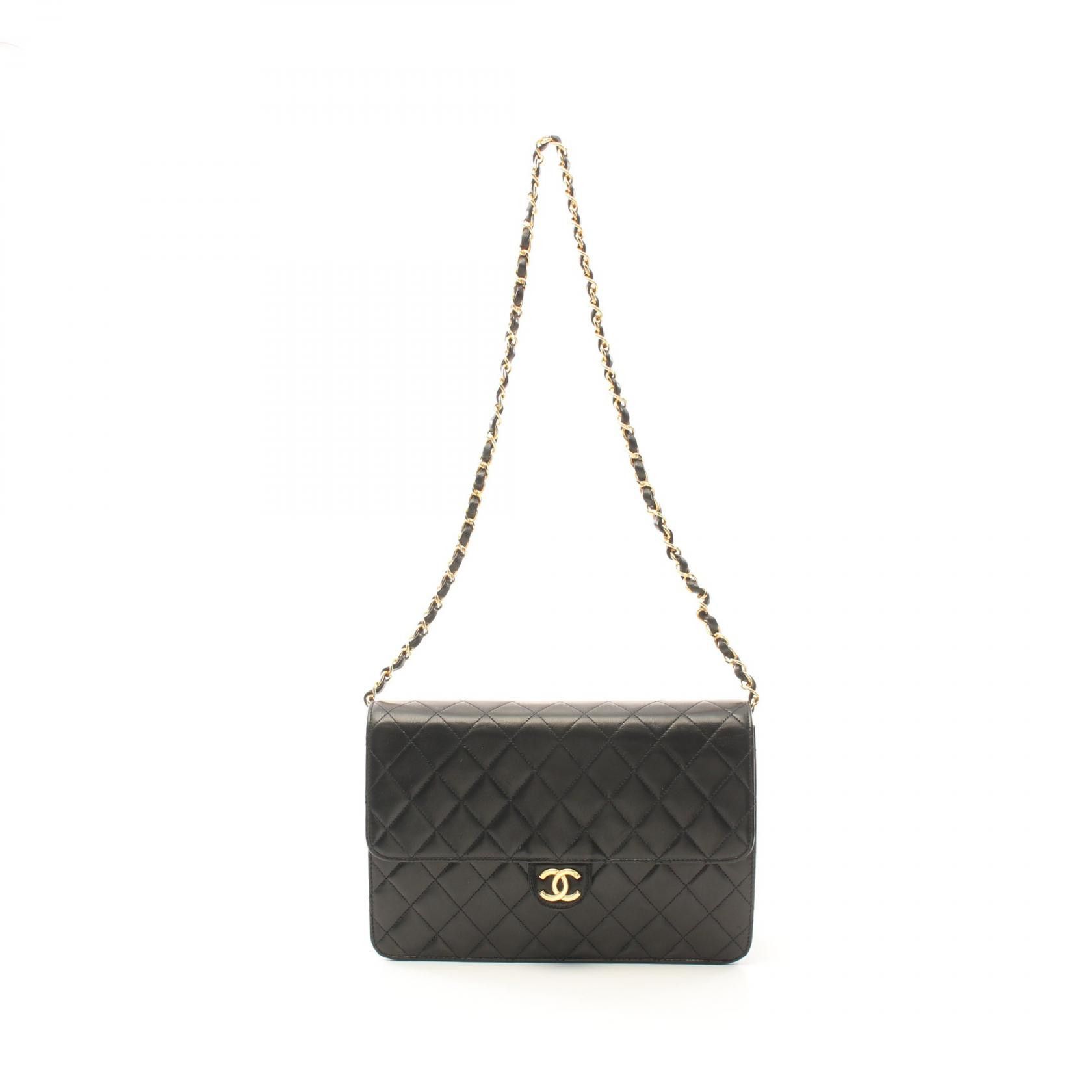 Chanel Chanel Matelasse Lambskin Shoulder Bag Leather Shoulder Bag A03570 in Black, Women's