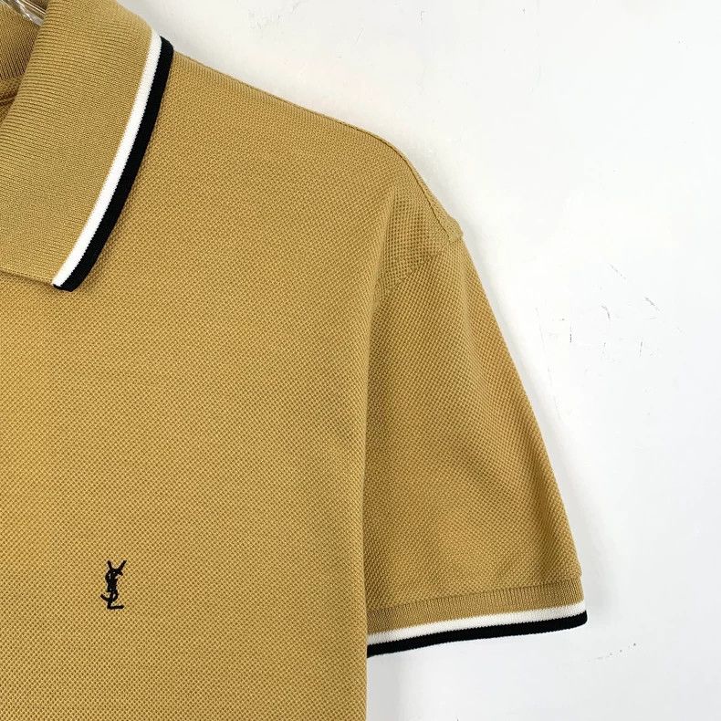 Saint Laurent Cotton short sleeve Polo shirt with embroider