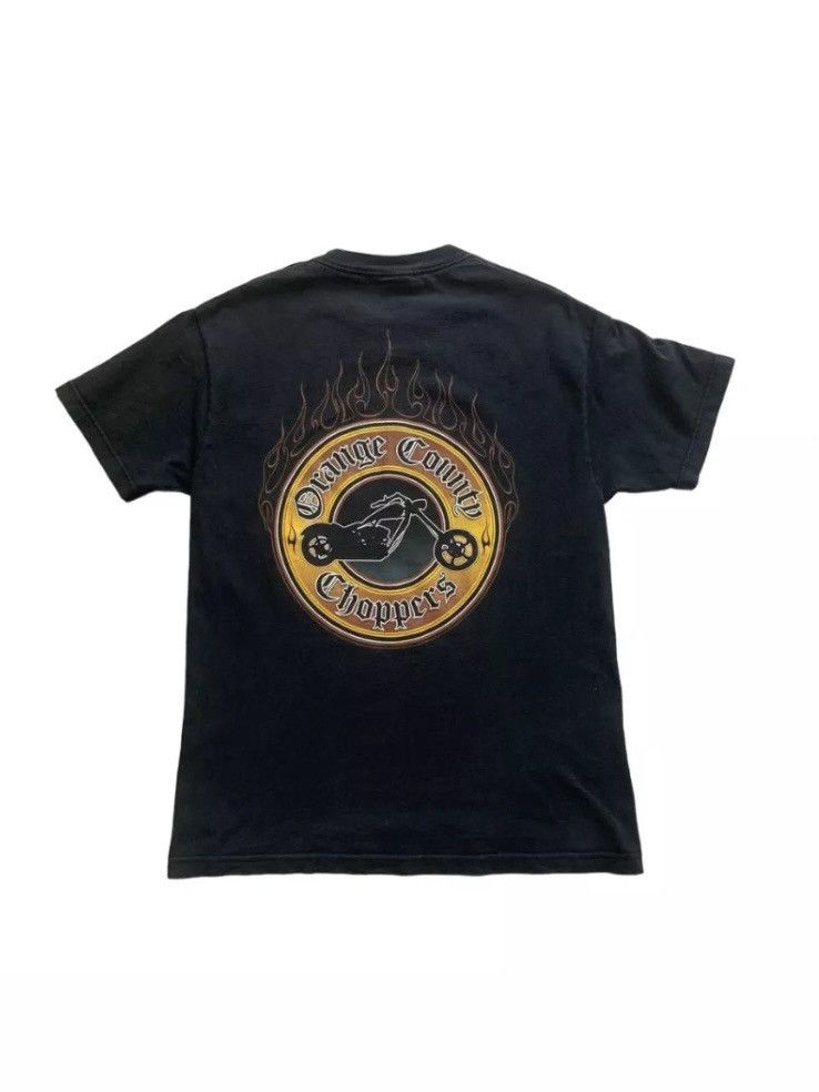 Vintage × West Coast Choppers Vintage Orange County Choppers Y2K Flame Faded Tee Shirt Size US L / EU 52-54 / 3 - 1 Thumbnail
