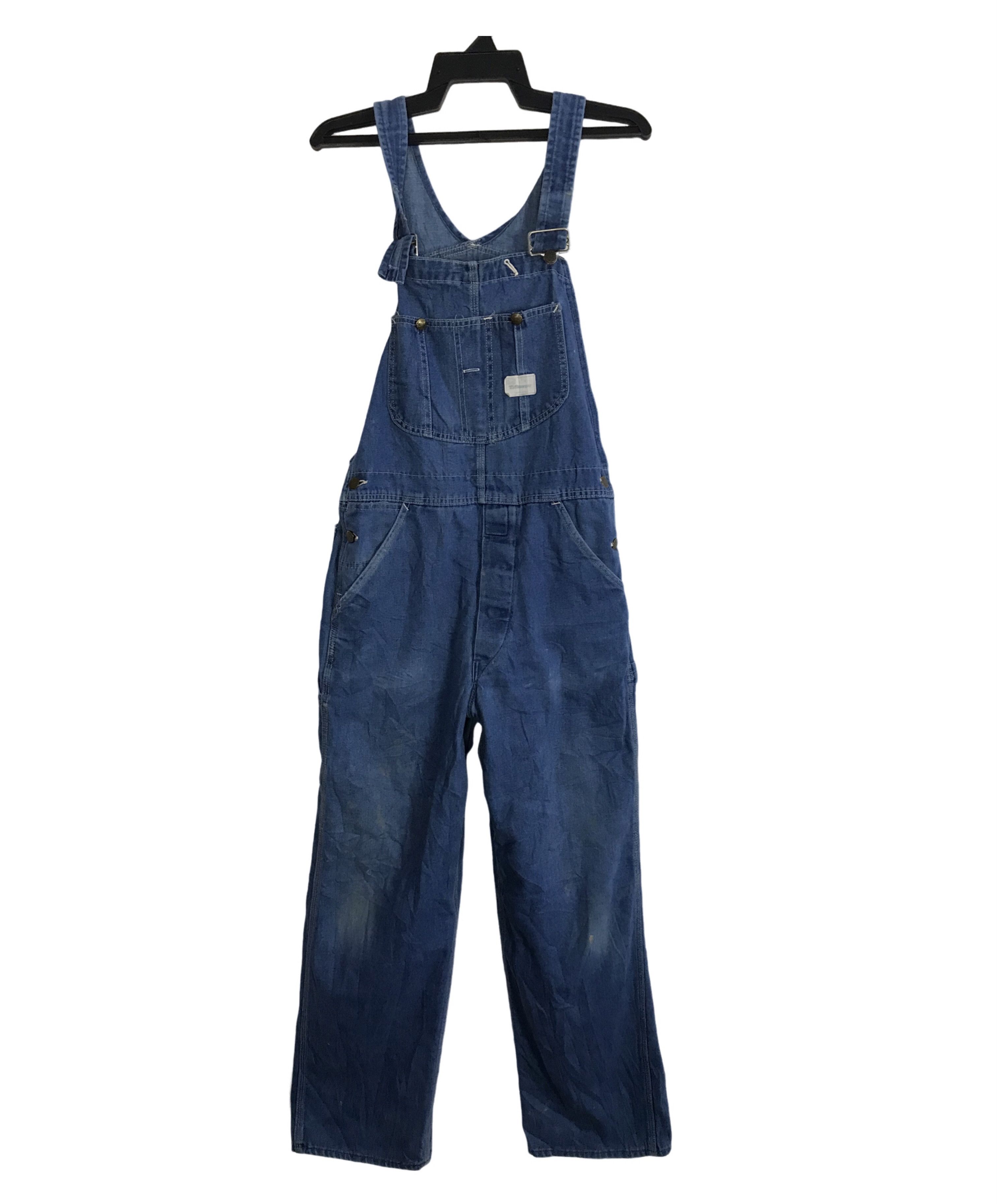 Sears 80s Sears Tradewear Union Made Indigo Denim Jeans Overall Size US 33 - 1 Thumbnail