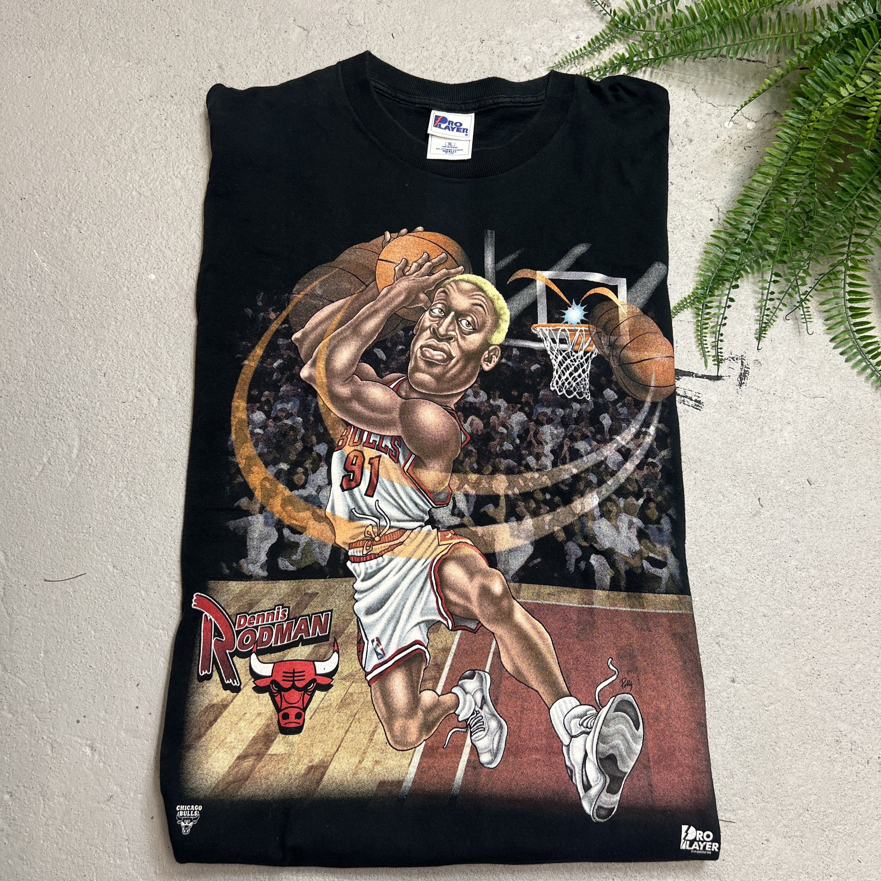 Vtg Dennis Rodman Chicago Bulls Pro Player Tee