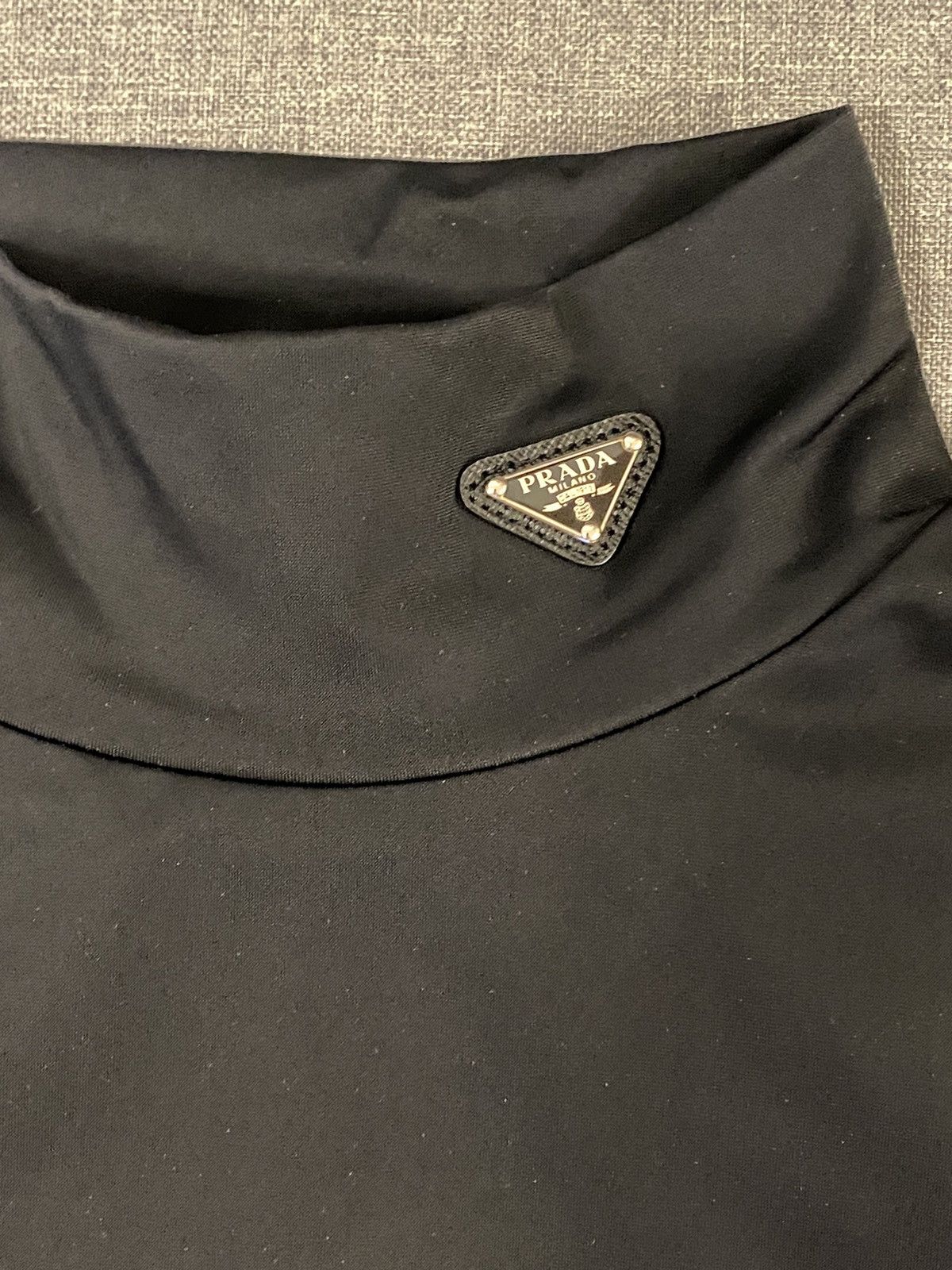 Prada Prada black technical nylon logo turtleneck jersey L Size US L / EU 52-54 / 3 - 4 Thumbnail