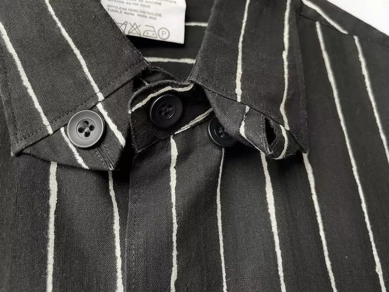 Yohji Yamamoto Yohji Yamamoto size os 1980s Maru Text Outline Stripe Shirt Size US M / EU 48-50 / 2 - 7 Thumbnail