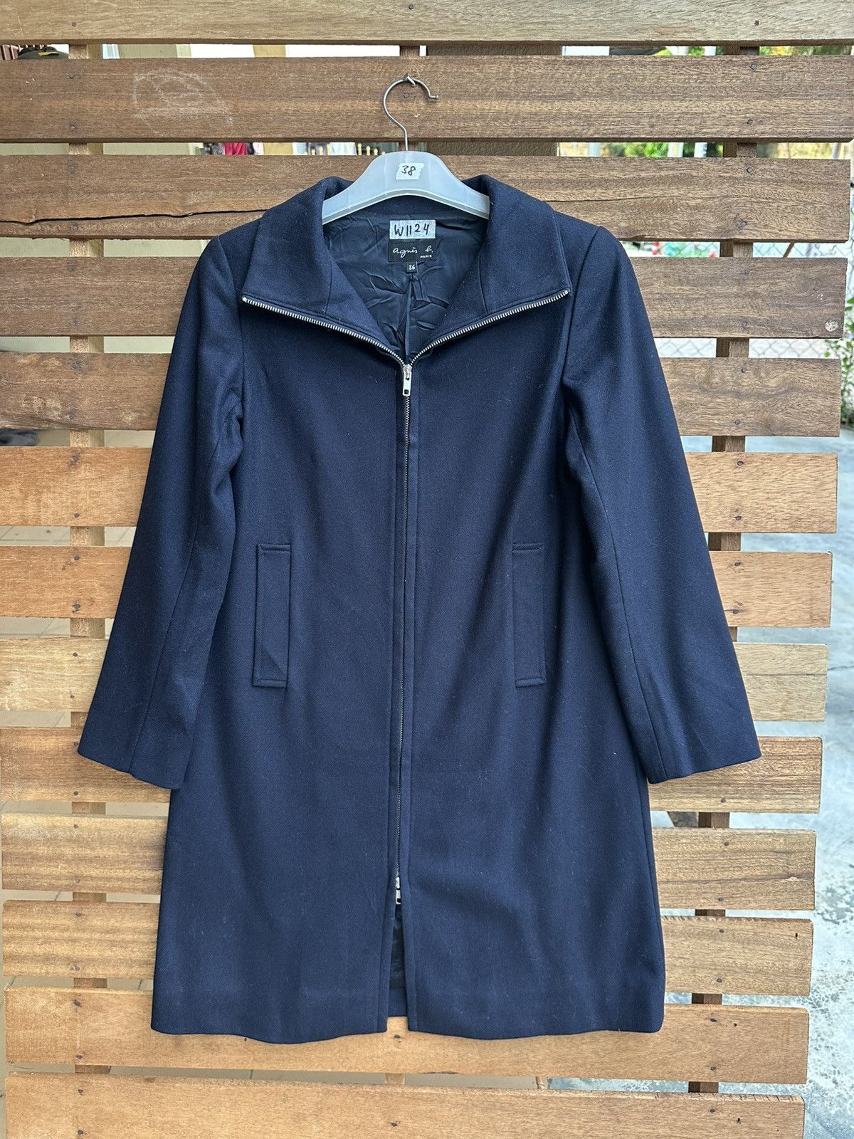 agnes b. Vintage Agnes B. Wool Zip Coat Minimalist Jacket Size 36 Size M / US 6-8 / IT 42-44 - 1 Thumbnail