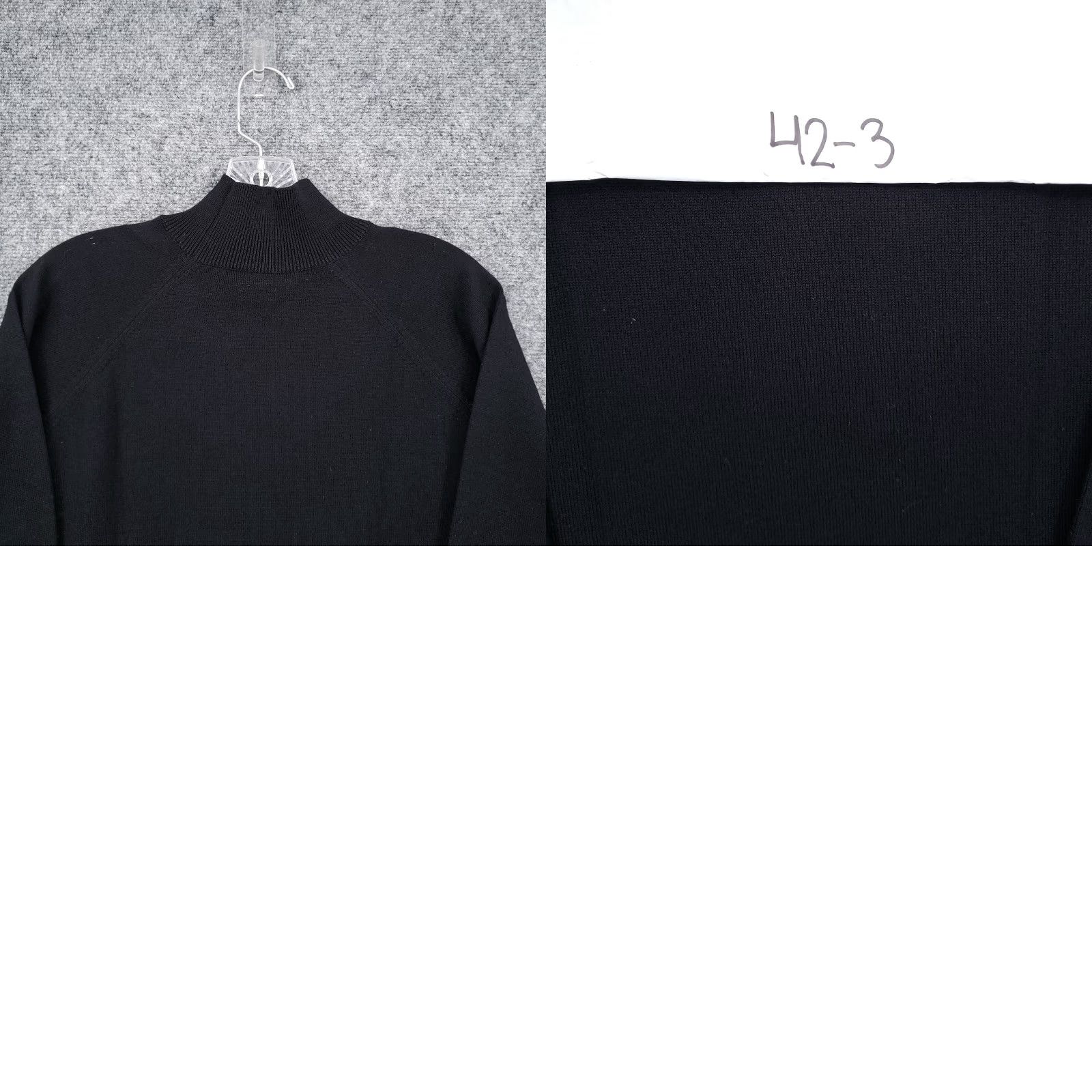 Saks Fifth Avenue Saks Fifth Avenue Sweater Womens L Black Wool Pullover Mock Neck Raglan Sleeve Knit Solid The Works Size L / US 10 / IT 46 - 8 Thumbnail