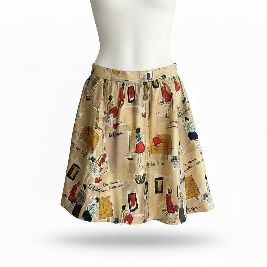 Kate Spade Kate Spade Silk-Blend Illustrated Skirt – Size 4 Size 27" / US 4 / IT 40 - 5 Thumbnail