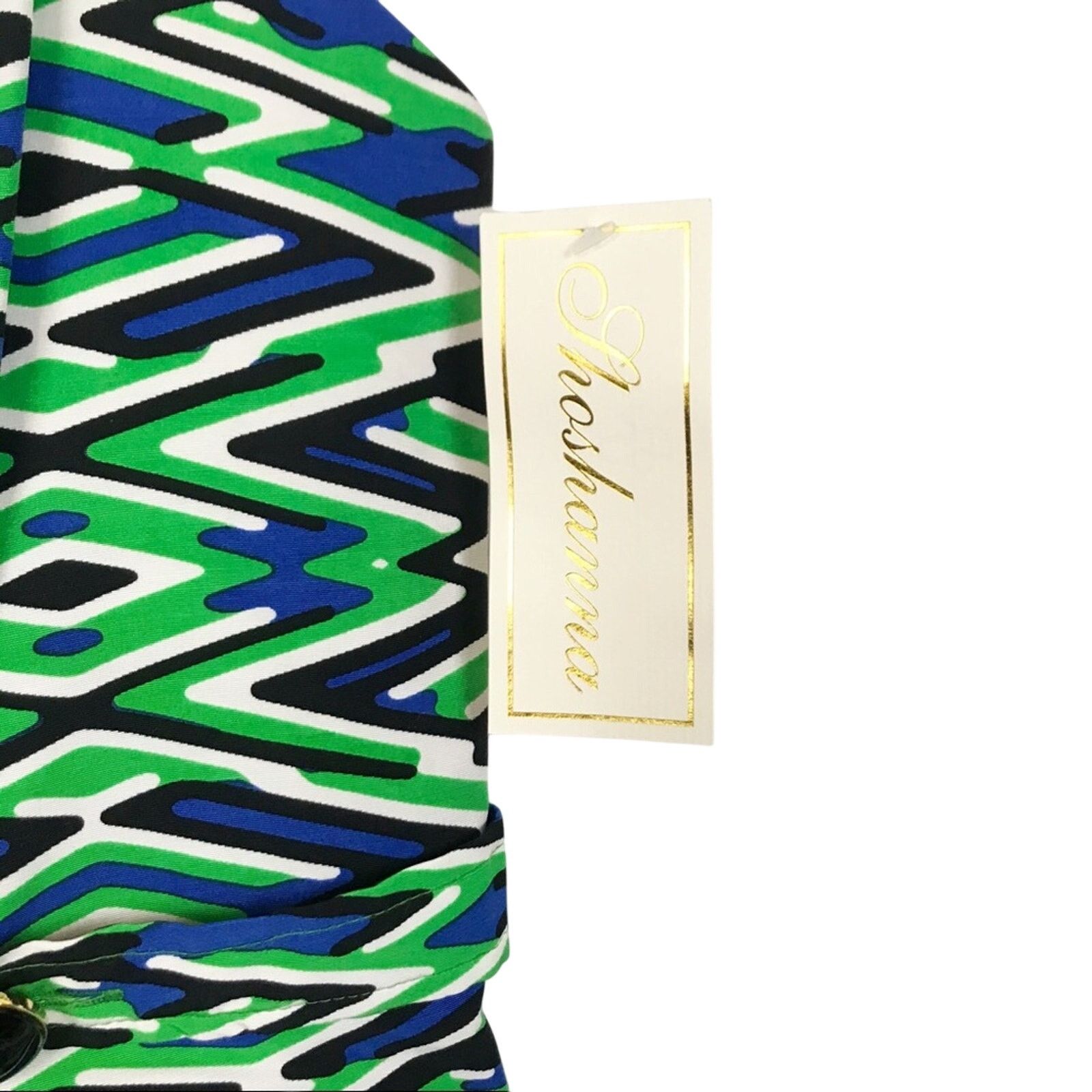 Other Shoshanna Silk Zig Zag Green Sheath Dress sz 8 Size M / US 6-8 / IT 42-44 - 6 Thumbnail