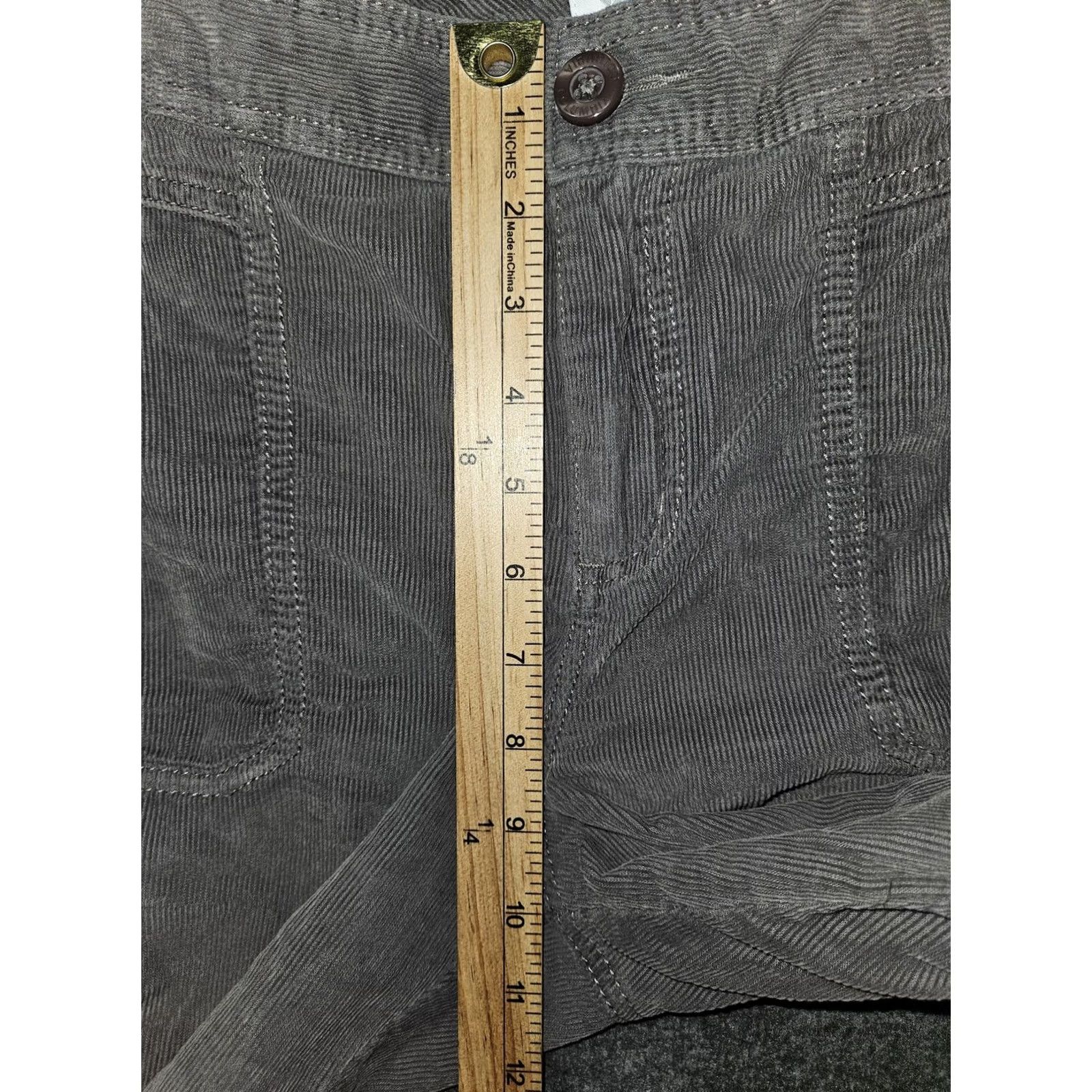 Vintage Columbia Pants Womens 12 Gray Corduroy Straight Leg Pockets AL8334 Size 34" / US 12 / IT 48 - 4 Thumbnail