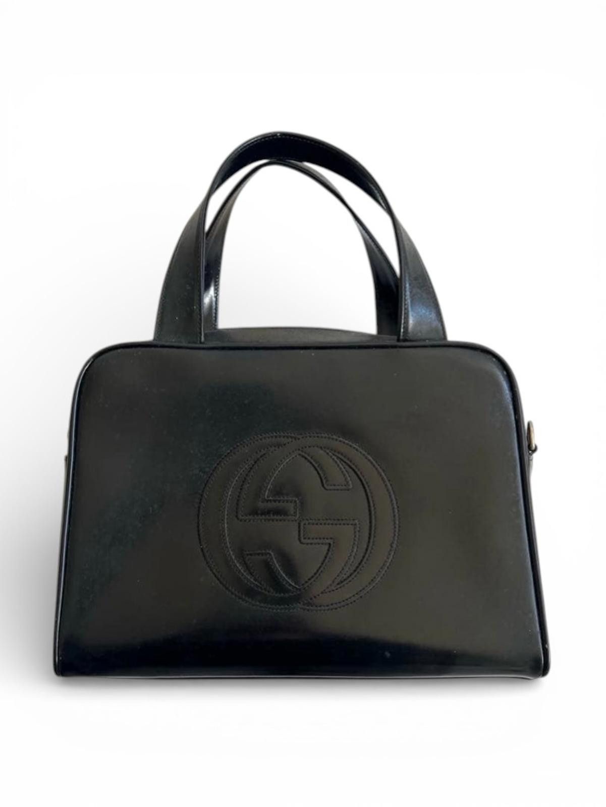 Gucci Gucci - Vintage Black Leather Tote Bag Size ONE SIZE - 3 Thumbnail